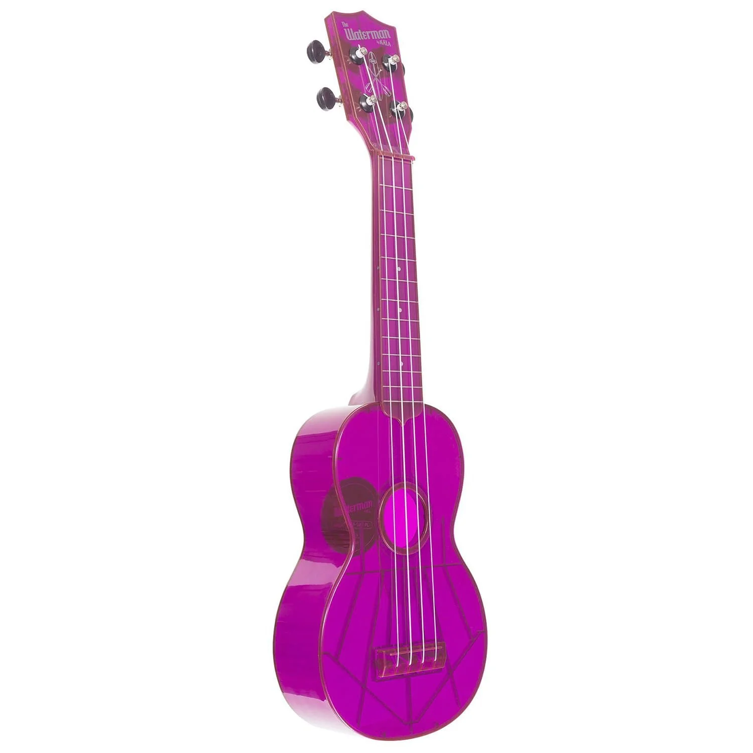 Kala Waterman SWF-PL Soprano Fluorescent Purple Grape Ukulele - Image 3