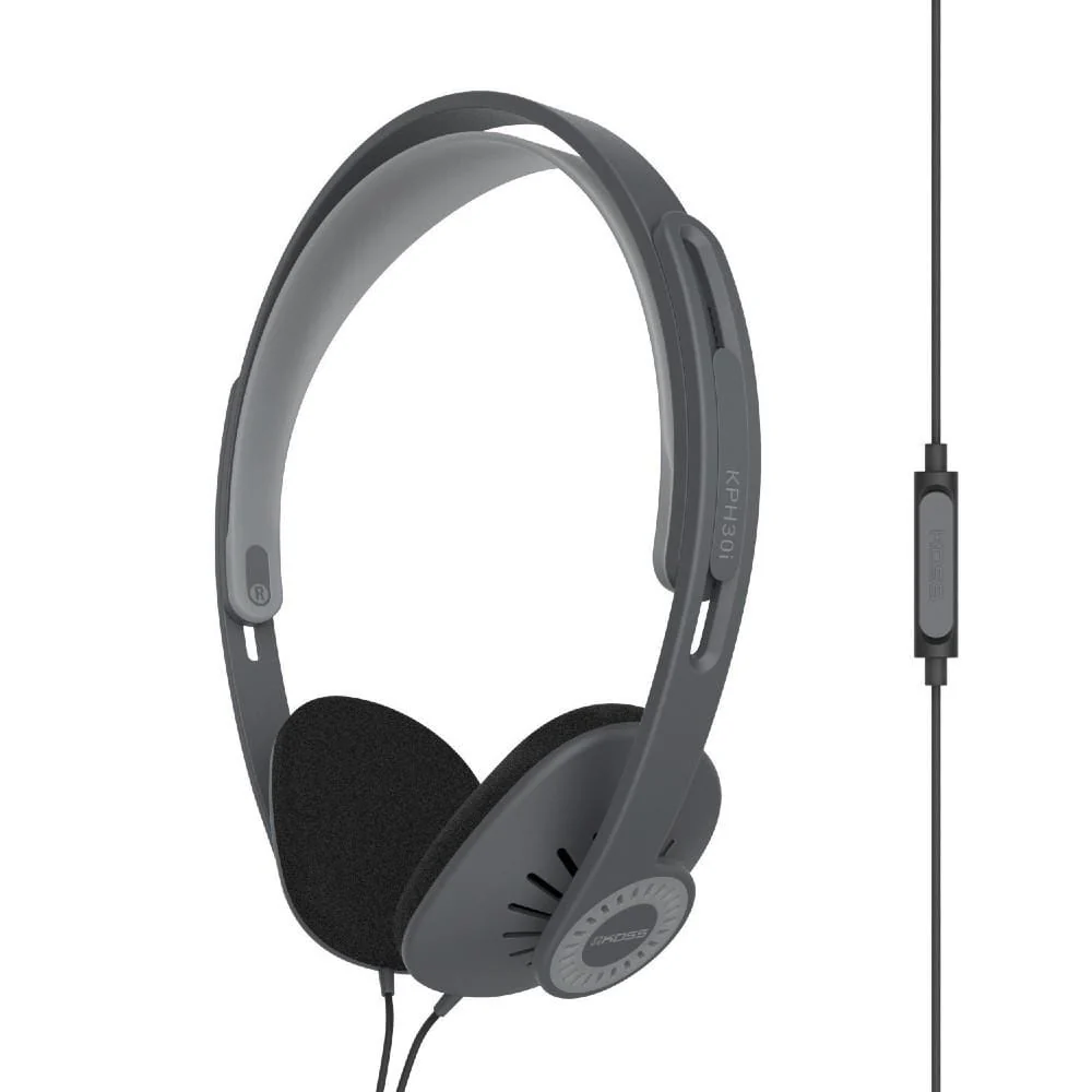 Koss KPH30i Portable On-Ear Headphones- Black