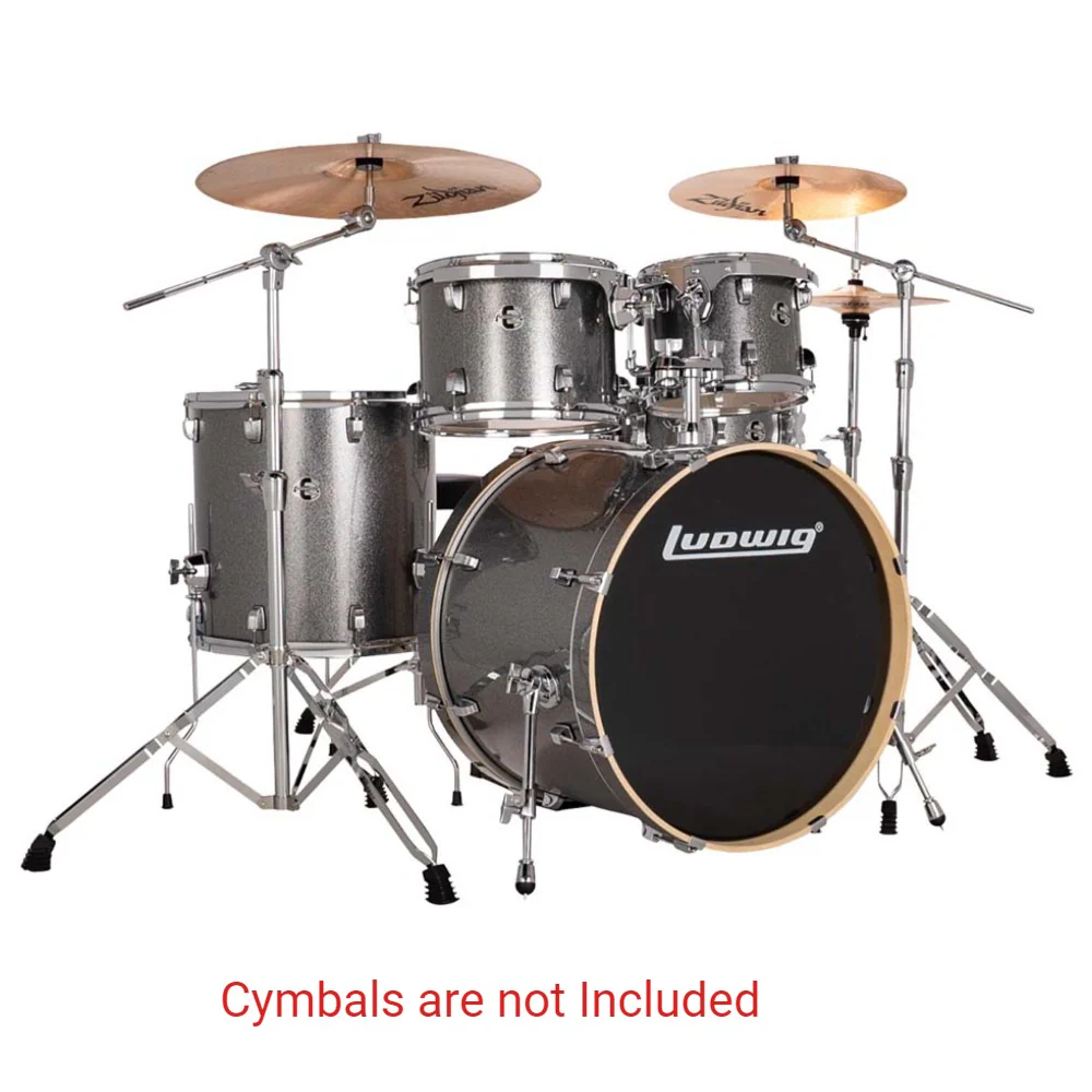 Ludwig Evolution 22" 5 Piece Complete Acoustic Drum Kit with Hardware - Image 4