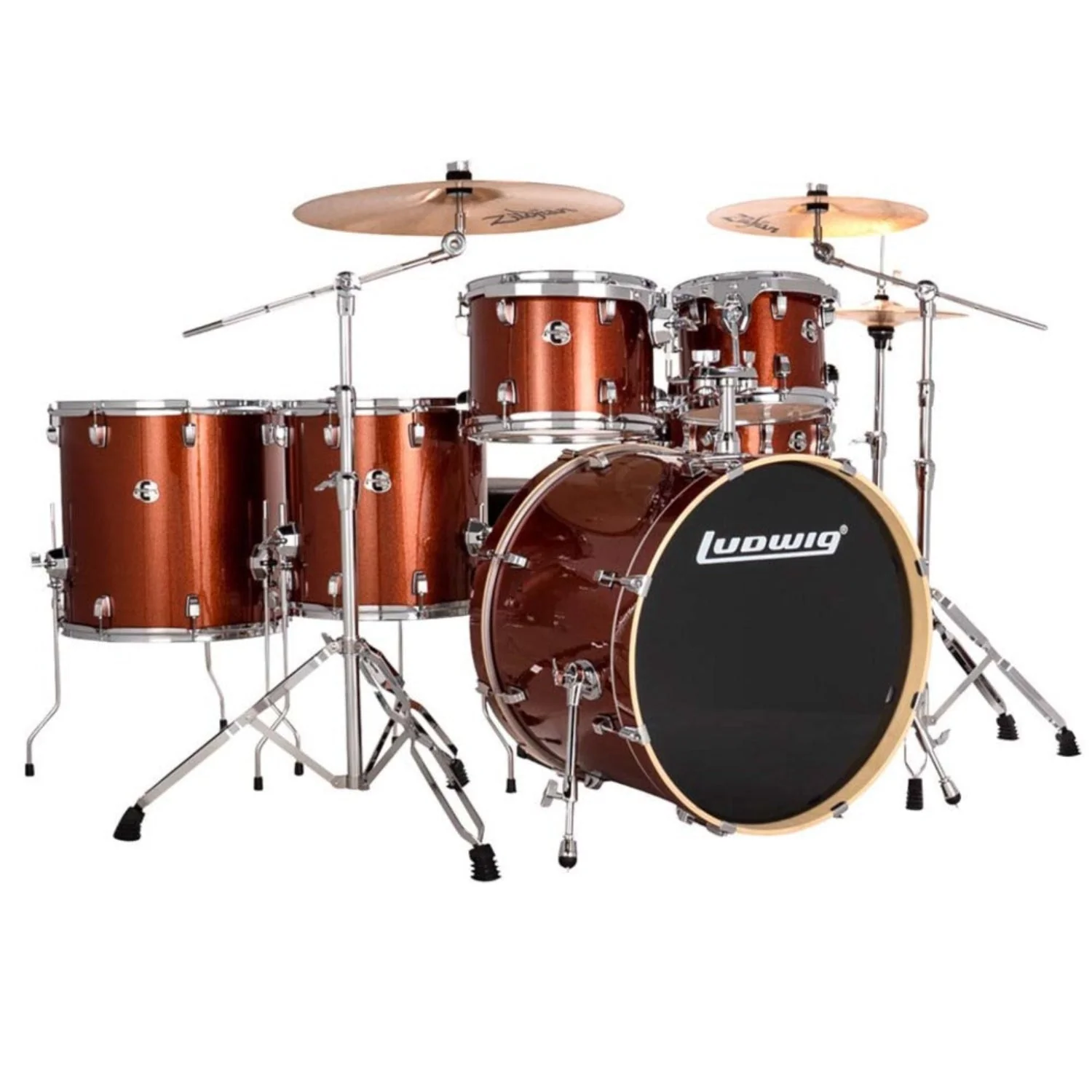 Ludwig Evolution 6-Piece Acoustic Drum Kit with Hardware & Throne - Image 6