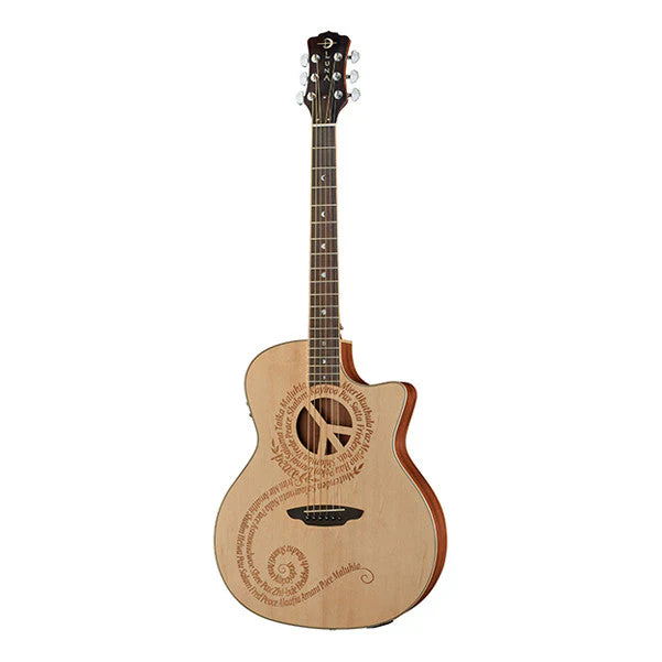 Luna Guitars Oracle Peace Cutaway Electro Acoustic Guitar - Natural Matte