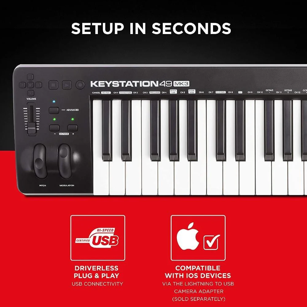 M-Audio Keystation MK3 49-Key Midi Keyboard Controller - Image 4