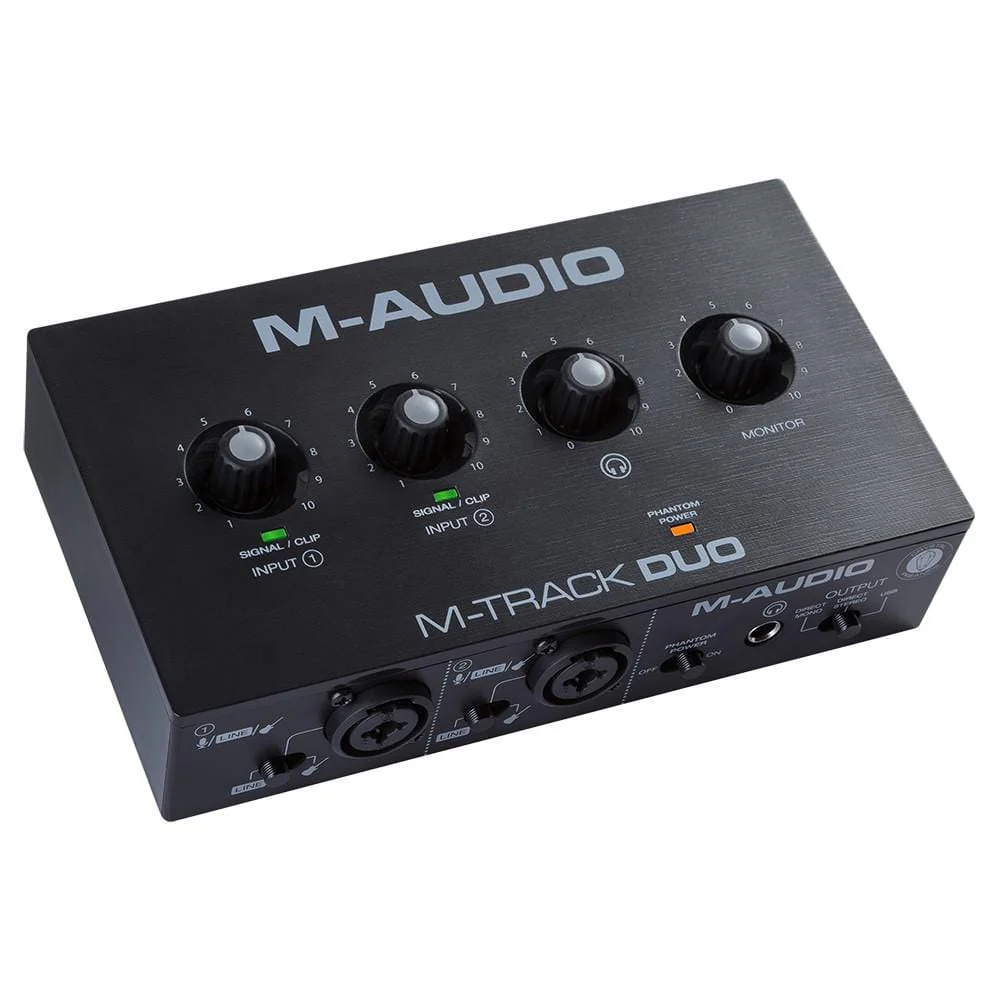 M-Audio M-Track Duo 2-Channel USB Audio Interface With 2 Combo Inputs With Crystal Preamps & Phantom Power - Image 2