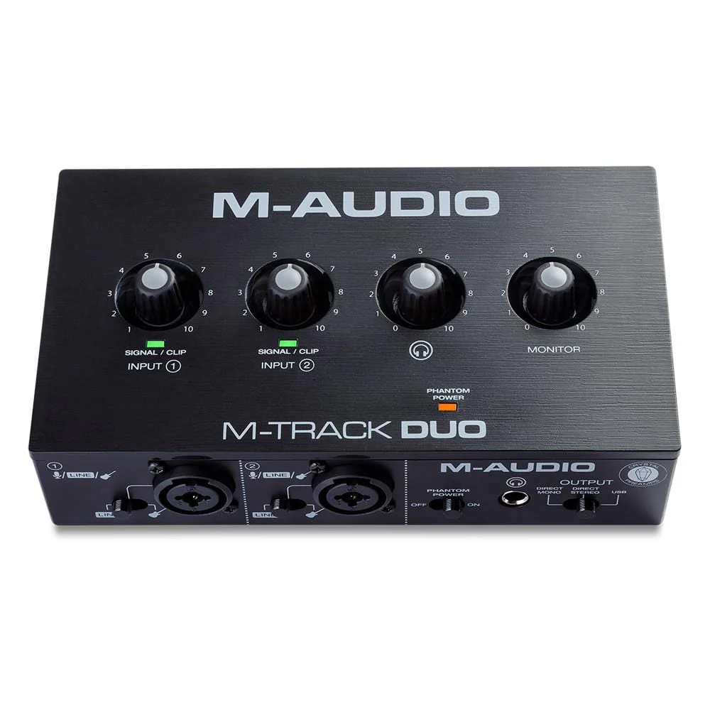 M-Audio M-Track Duo 2-Channel USB Audio Interface With 2 Combo Inputs With Crystal Preamps & Phantom Power - Image 4