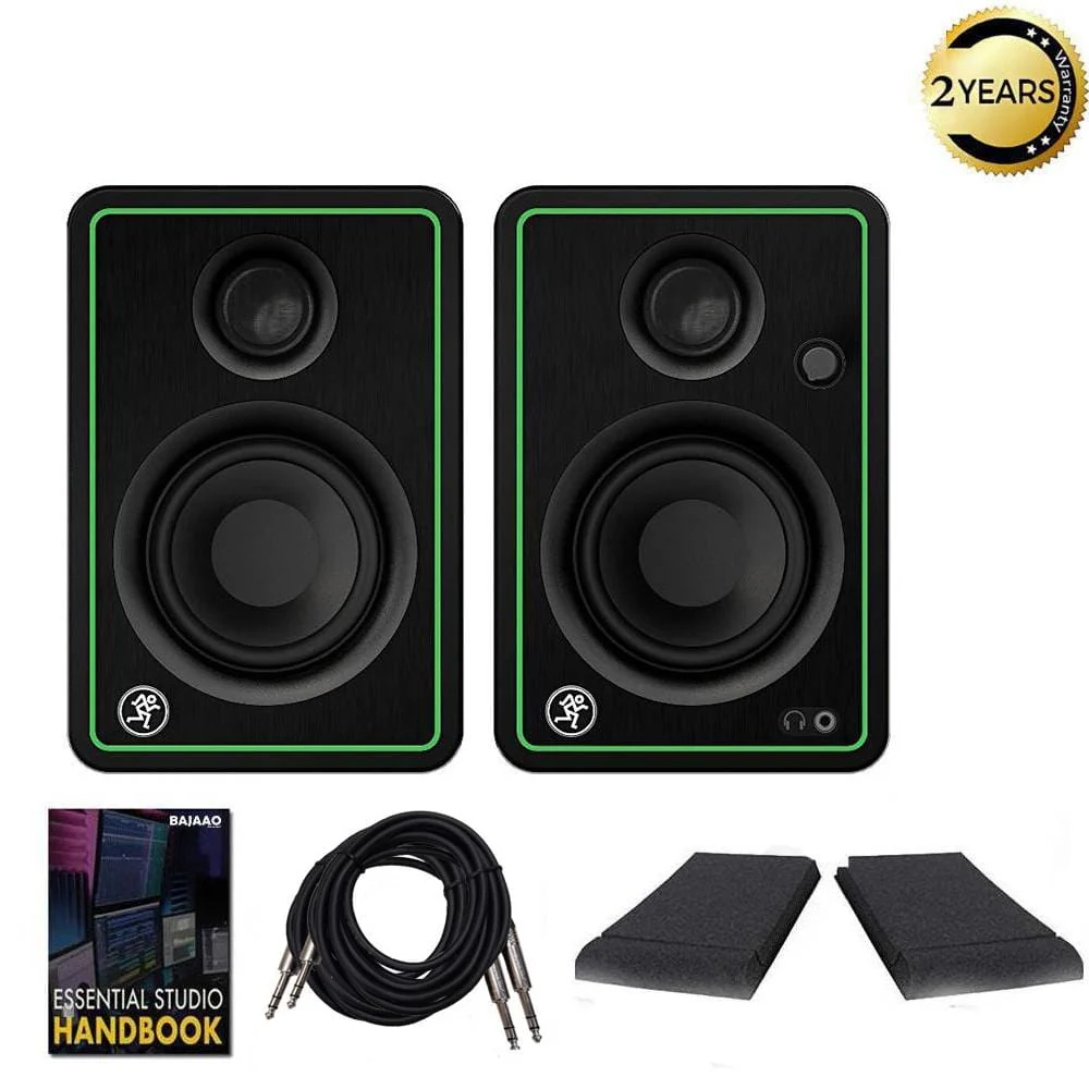 Mackie CR3 3inch Creative Reference Multimedia Monitors with Isolation Pads, Cables and Ebook  - Pair