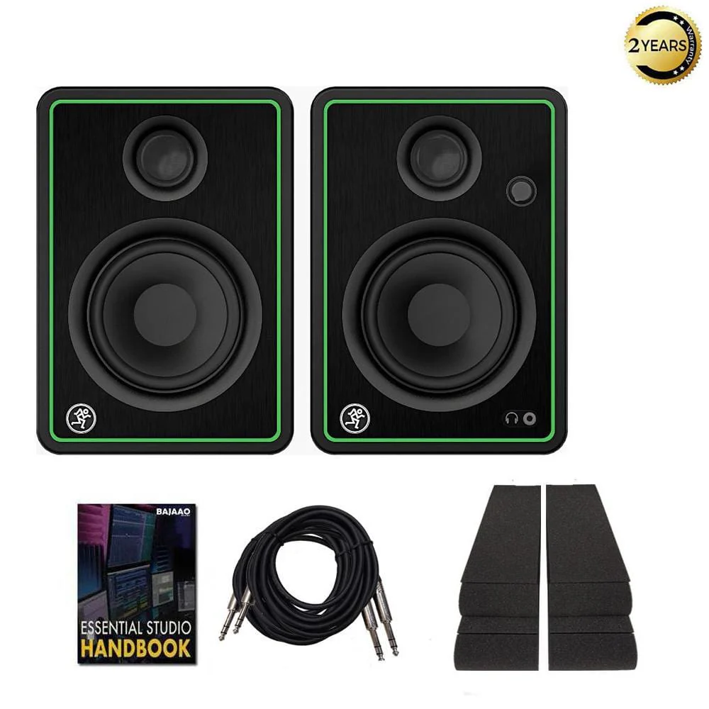 Mackie CR4 X Class D Studio Multimedia Monitor Speakers with Isolation Foam Pads, Cables & Ebook - Pair