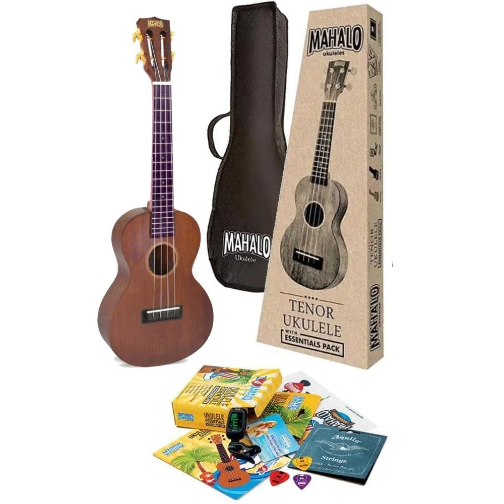 Mahalo MJ3 Java Series Tenor Essentials Ukulele Pack - Transparent Brown