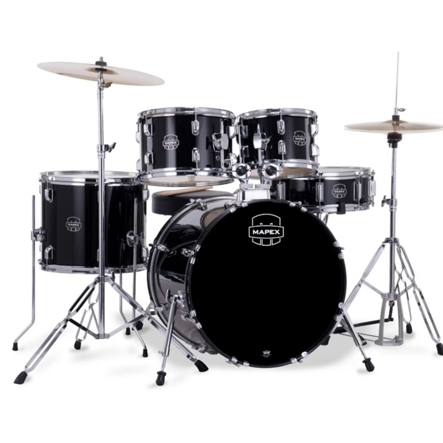 Mapex CM5044FTC Jazz Comet 5 Piece Acoustic Drum Set with Hardware Throne & Cymbals - Image 2