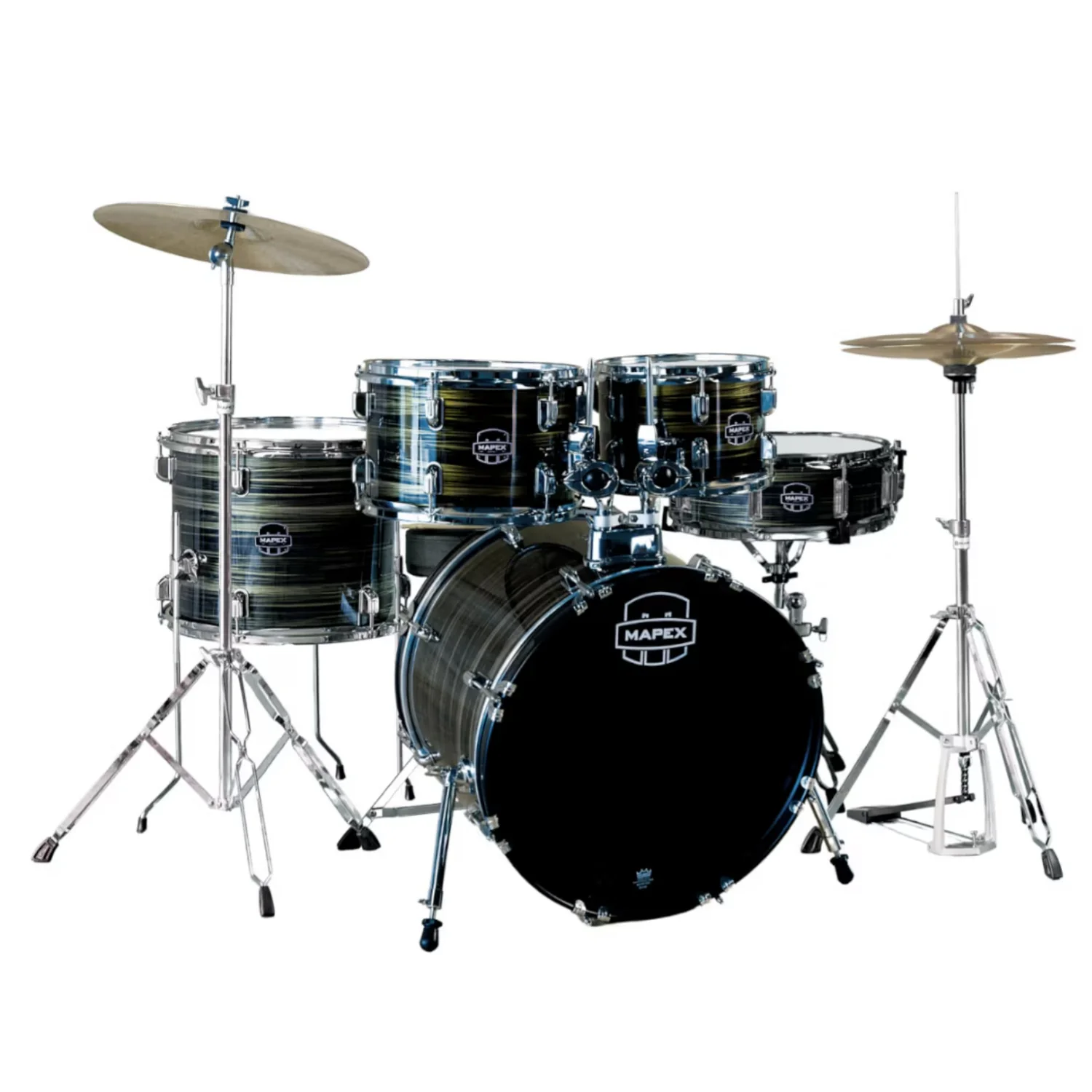 Mapex CM5295FTCFJ Comet 5 Piece Hybrid Acoustic Drum Kit with Hardware Throne & Cymbals - Image 2
