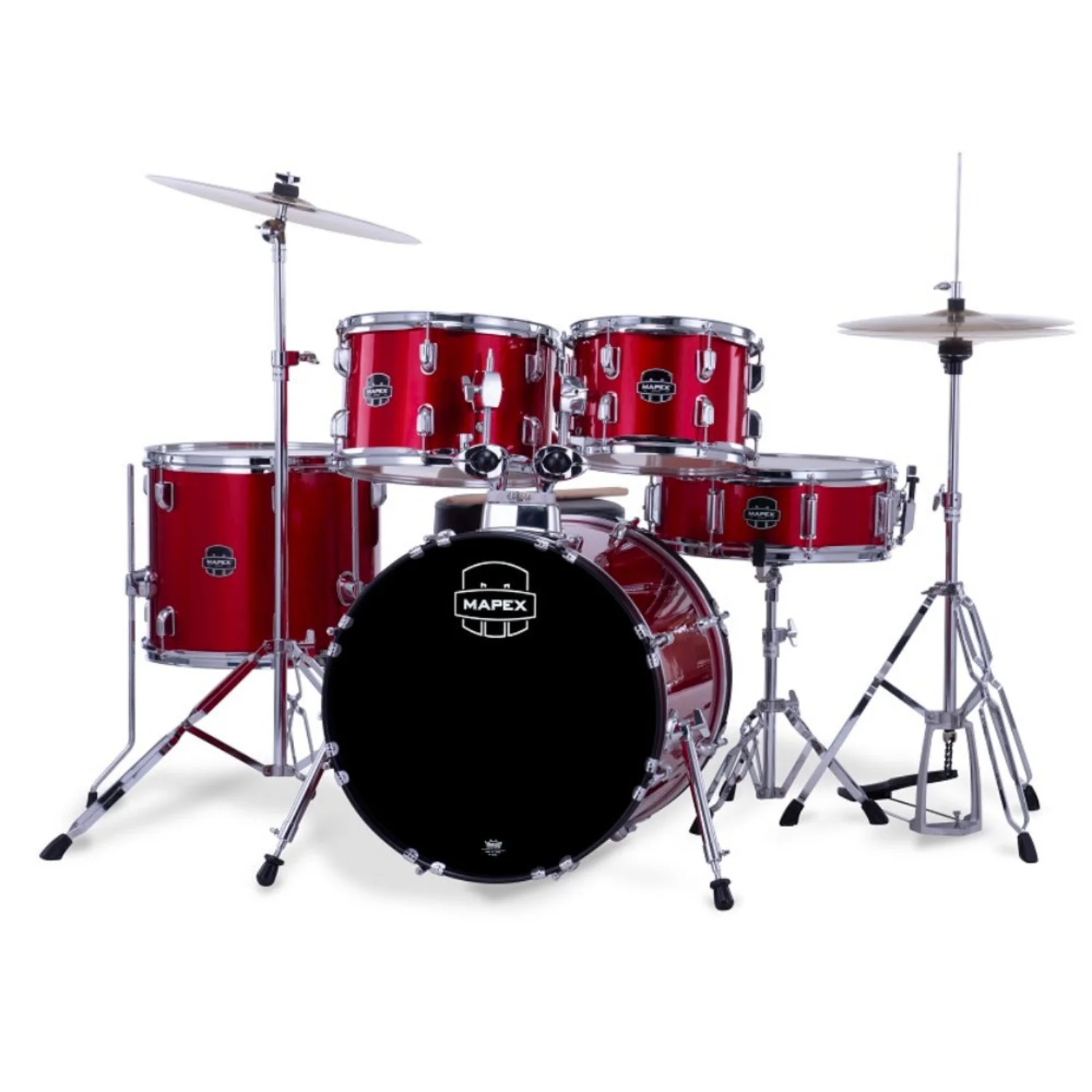 Mapex CM5844FTC Jazz Jr Comet 5 Piece Acoustic Drum Set with Hardware Throne & Cymbals - Image 5