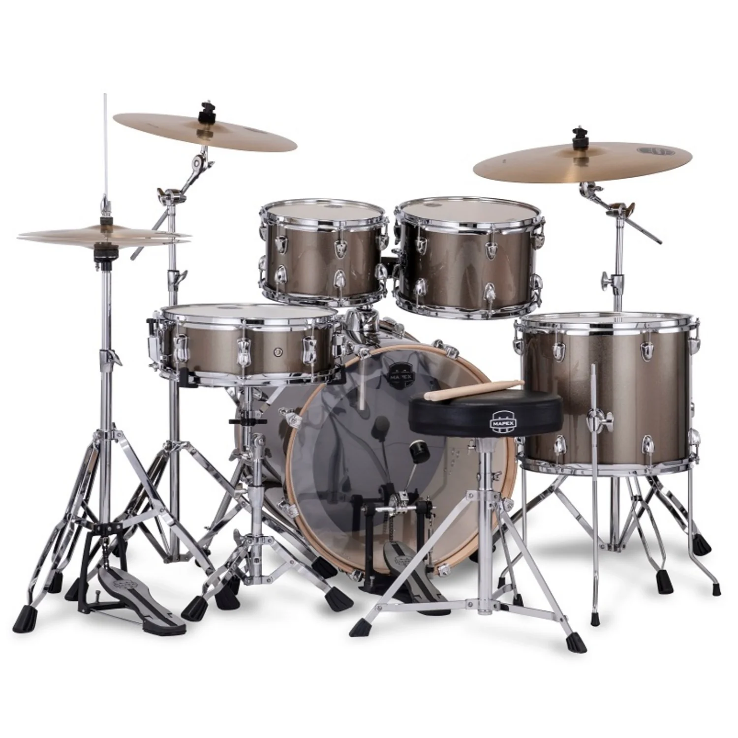 Mapex VE5045FT Venus 5 Piece Jazz Acoustic Drum Kits with Hardware & Throne - Image 3