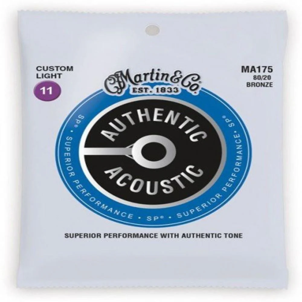 Martin MA175 Original 80/20 Bronze Acoustic Guitar Strings - Custom Light - 11-52