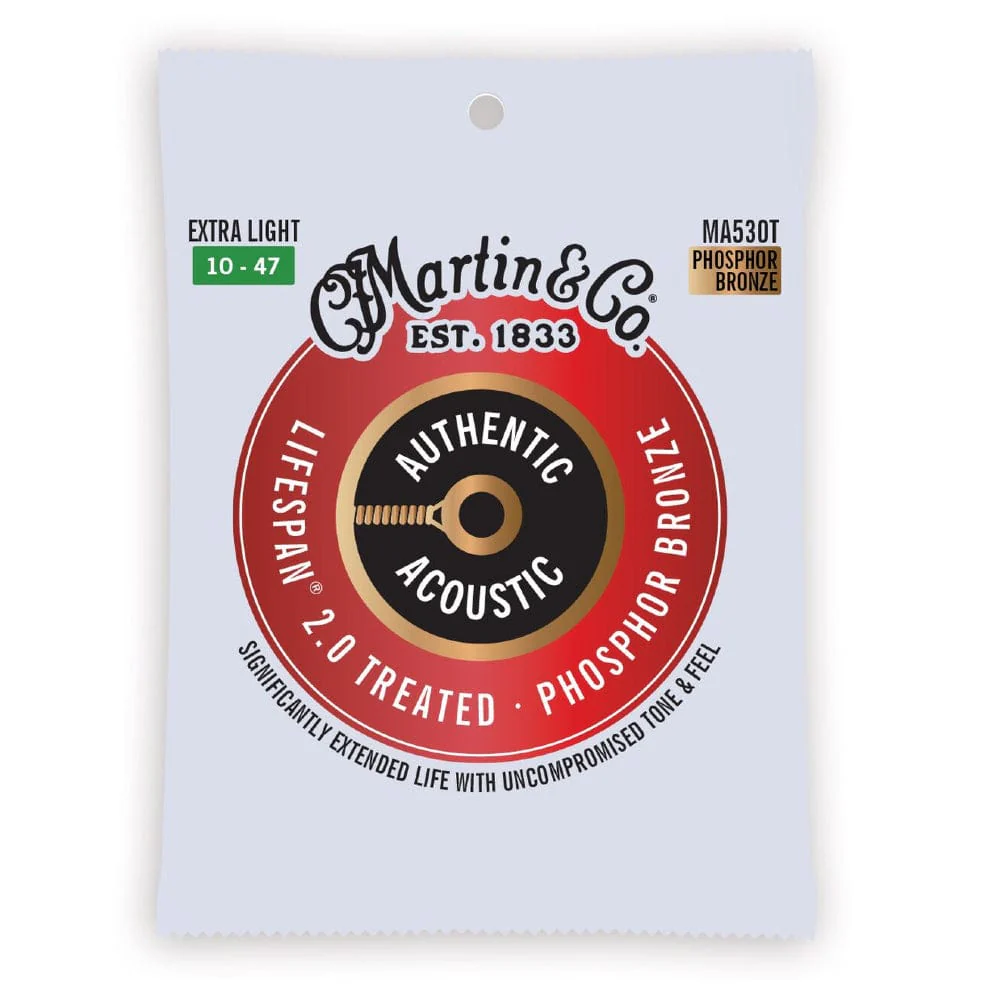Martin SP Extra Light Phosphor Bronze Authentic Acoustic Guitar Strings - 10-47