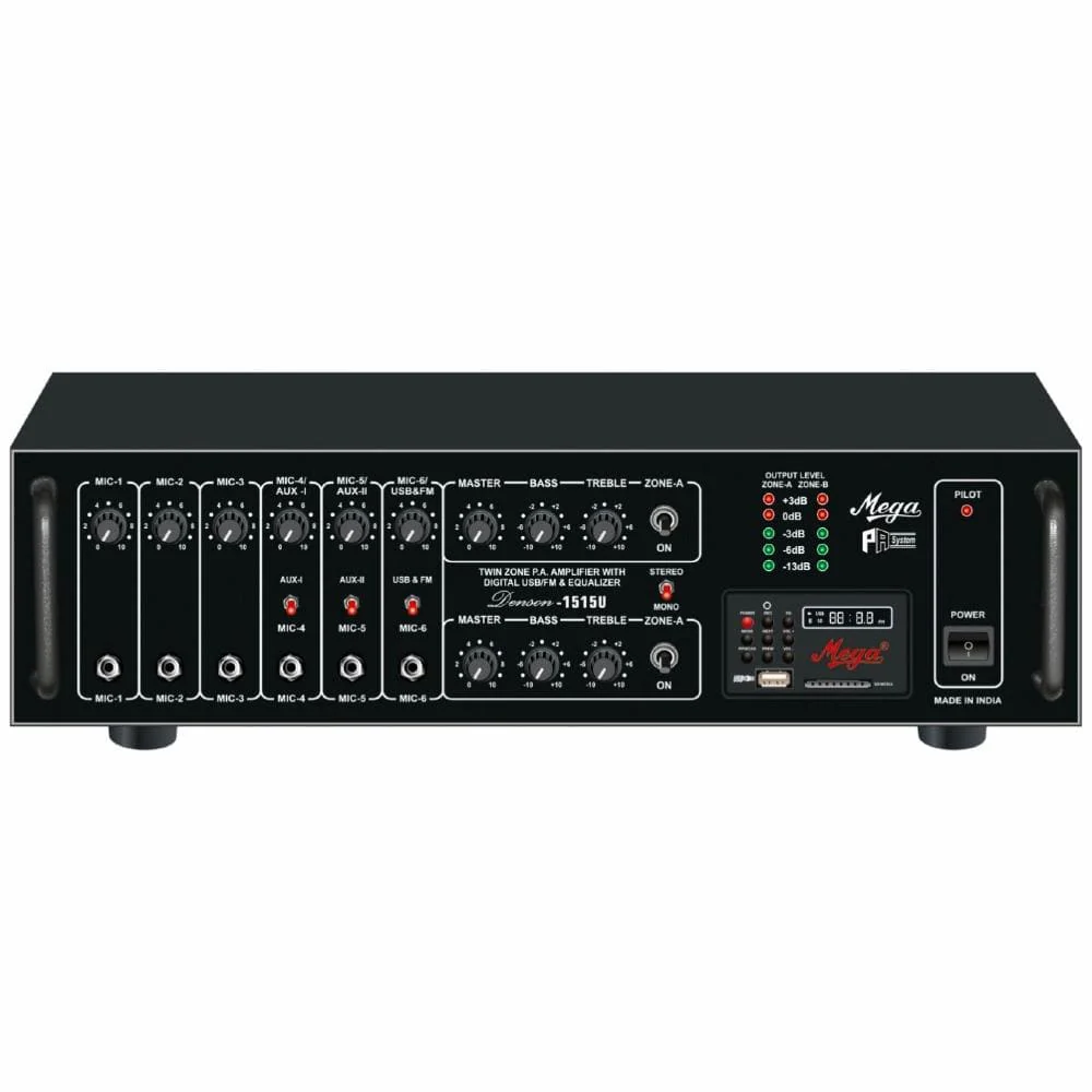 Mega Denson D-1515U Twin Zone Power Amplifier