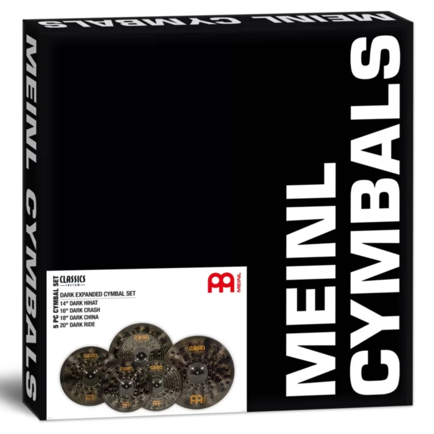 Meinl CCD-CS1 Classics Custom Dark 14"HH 16"Cr 18"Ch 20"Rd Cymbals Set - Image 3