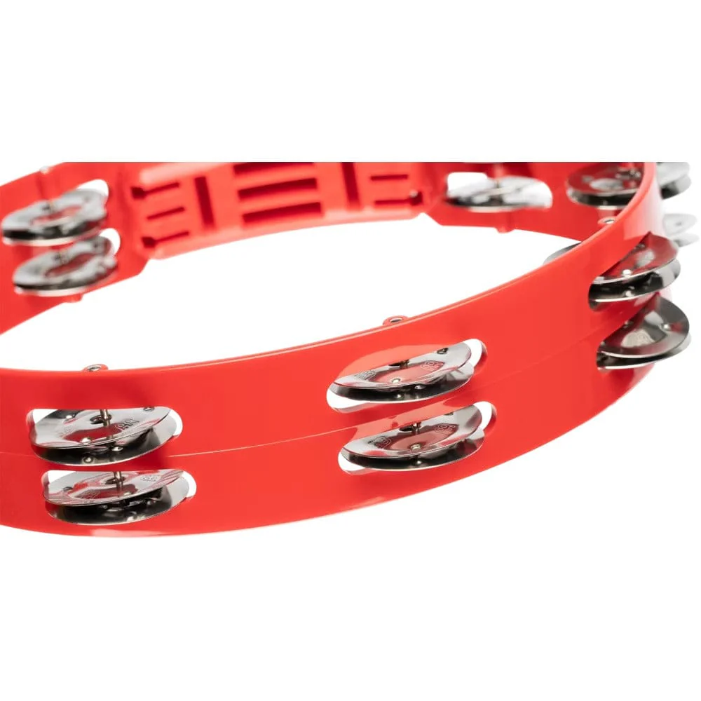 Meinl HTT10R 10" Headliner Series Plastic Stainless Steel Jingles 2 Rows Tambourine - Red - Image 5