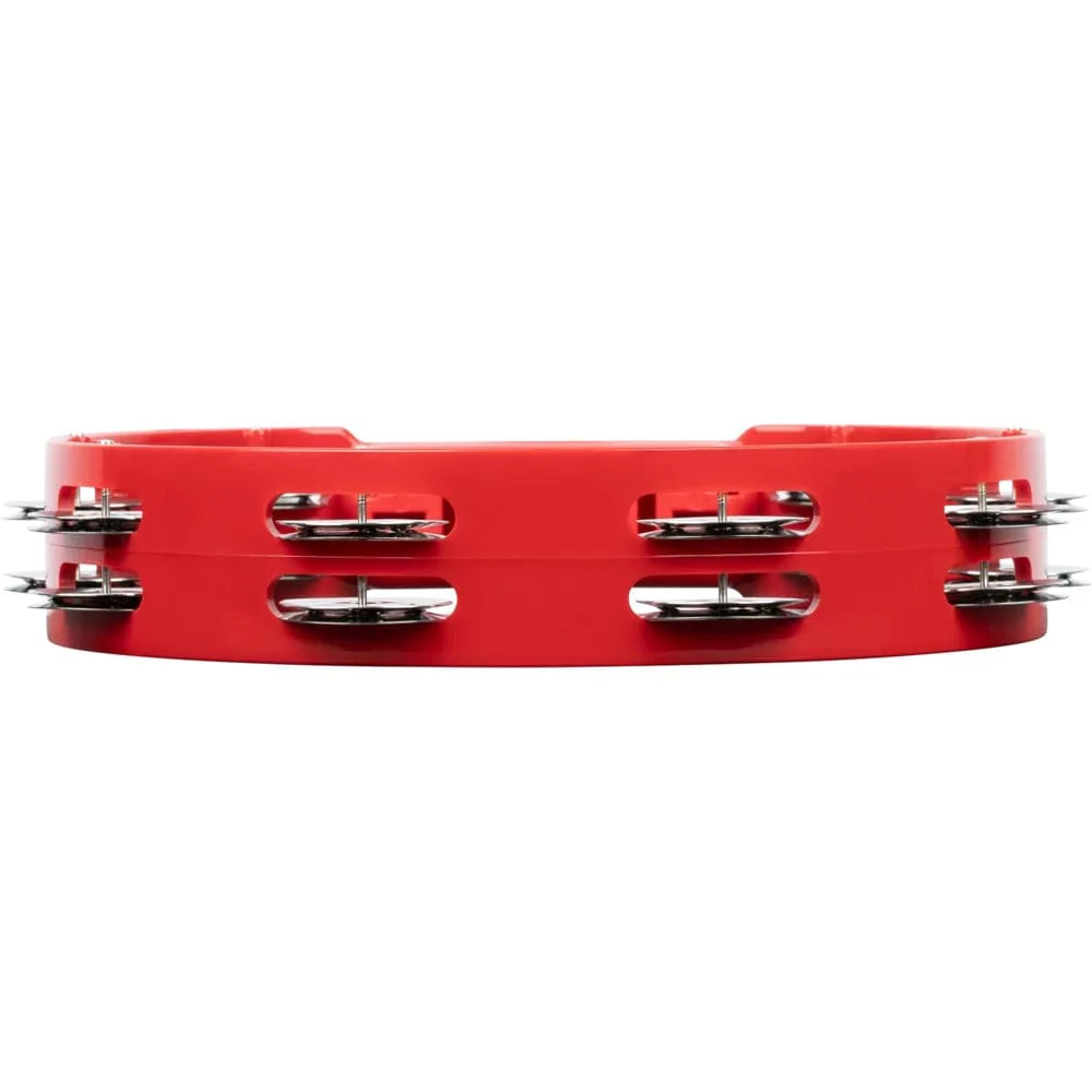 Meinl HTT10R 10" Headliner Series Plastic Stainless Steel Jingles 2 Rows Tambourine - Red - Image 6