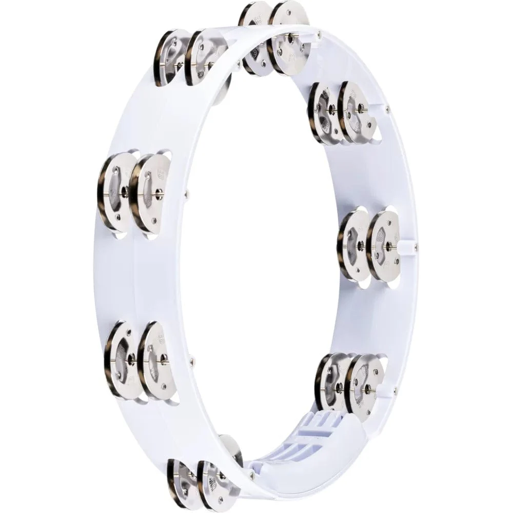 Meinl HTT10WH 10" Headliner Series Plastic Stainless Steel Jingles 2 Rows Tambourine - White