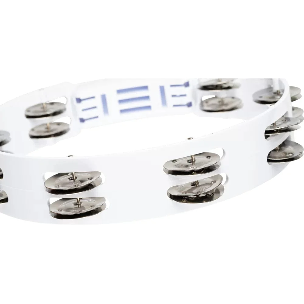 Meinl HTT10WH 10" Headliner Series Plastic Stainless Steel Jingles 2 Rows Tambourine - White - Image 4