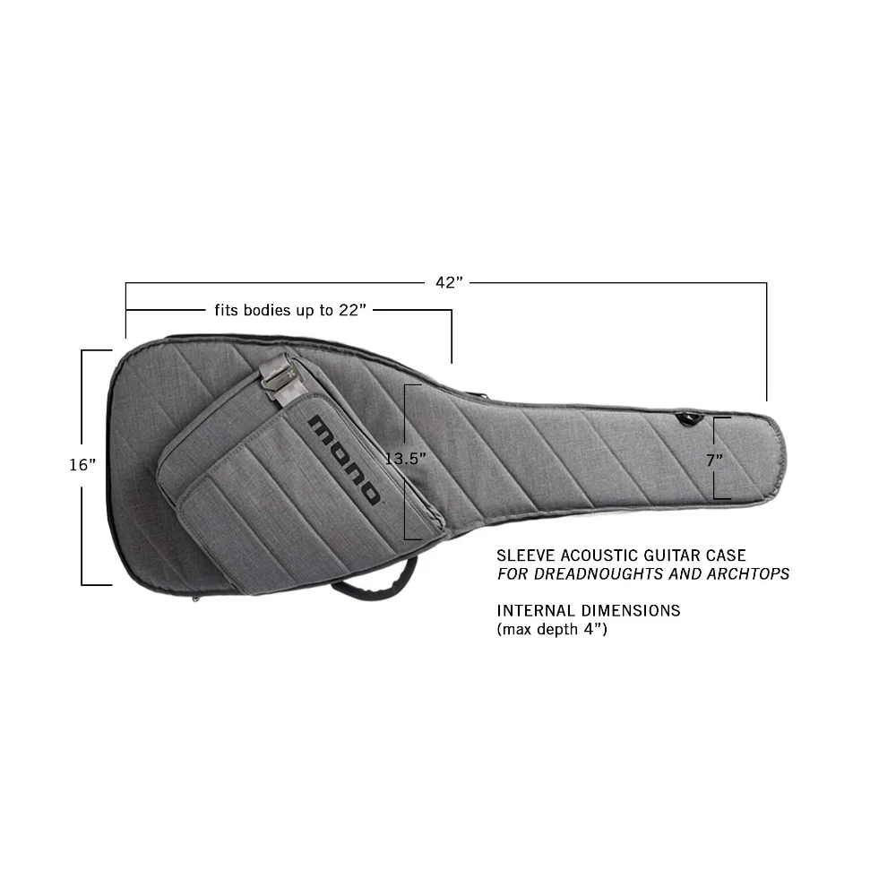 Mono Creators M80-SAD Sleeve Acoustic Guitar Bag - Ash - Image 7