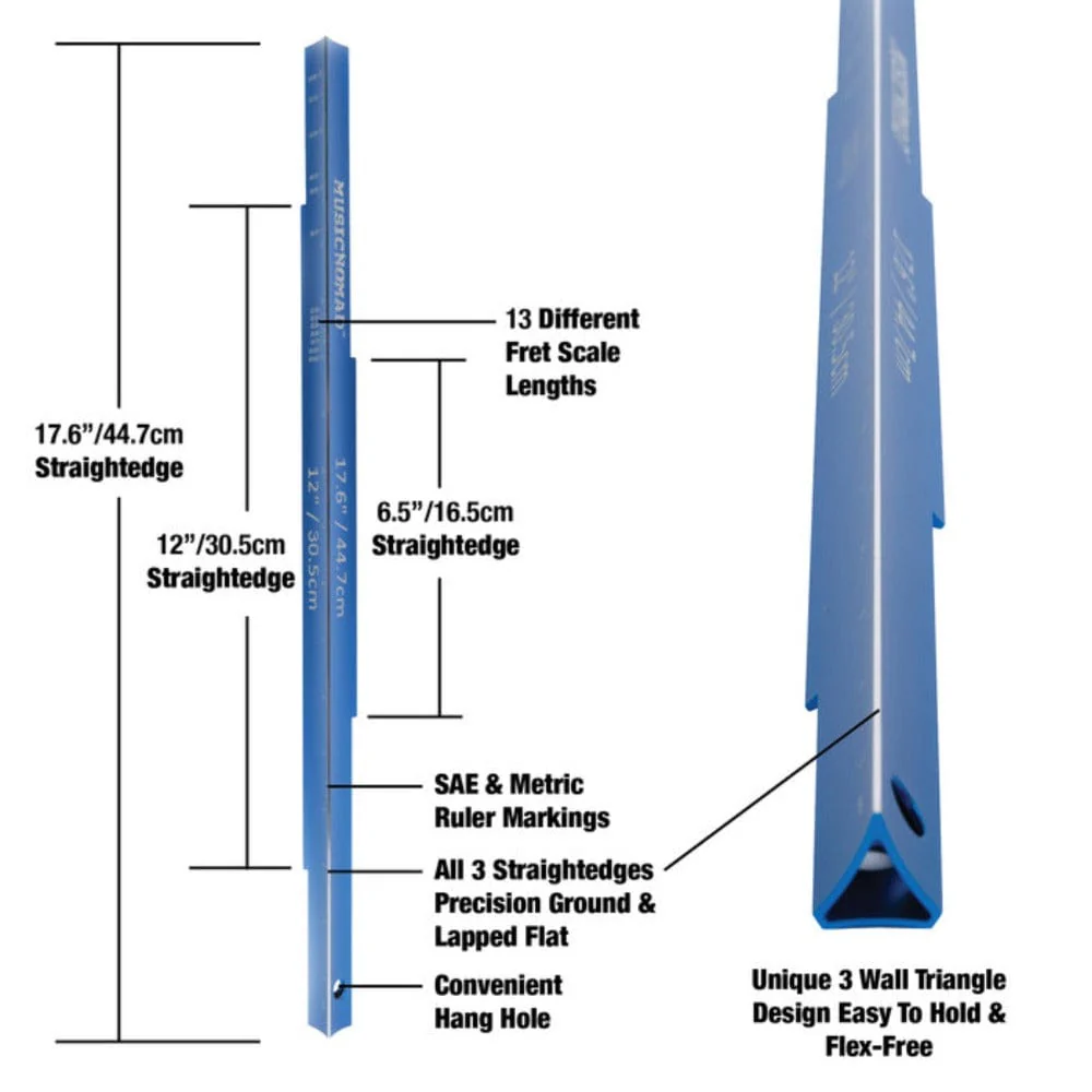 Music Nomad MN820 Tri-Beam 3 & 1 Straightedge Ruler & Scale Length Ruler - Image 5