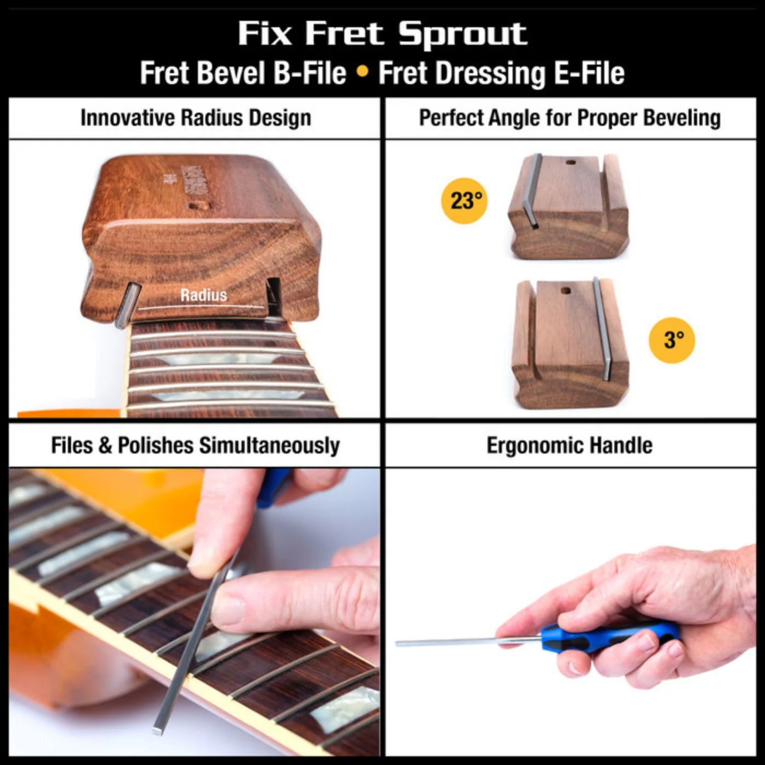 Music Nomad MN880 Premium Guitar Tech Fret Tool Set - Image 6