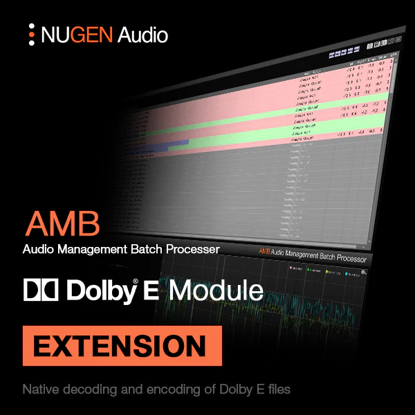 NUGEN AMB Dolby E Module Dolby E Encoding – Professional Audio Software & Plugin