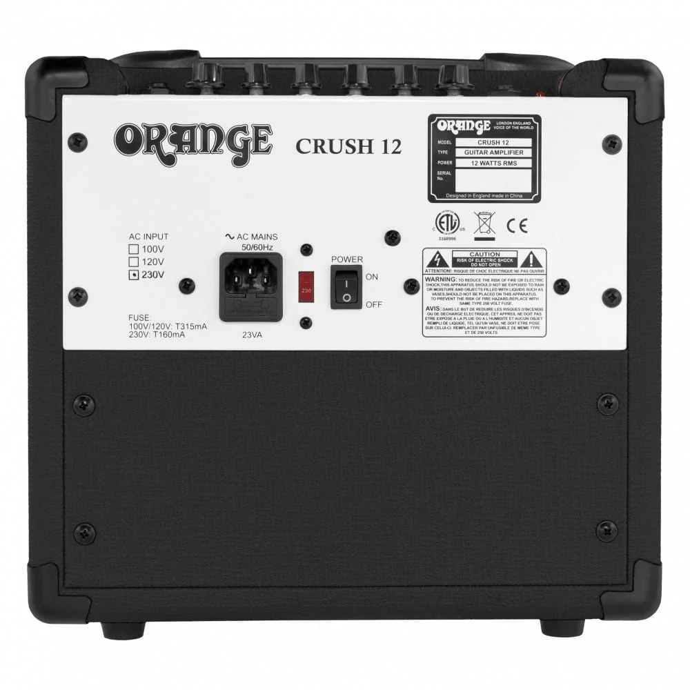 Orange Crush 12 12w Single Channel Solid State Combo Guitar Amplifier - Image 12