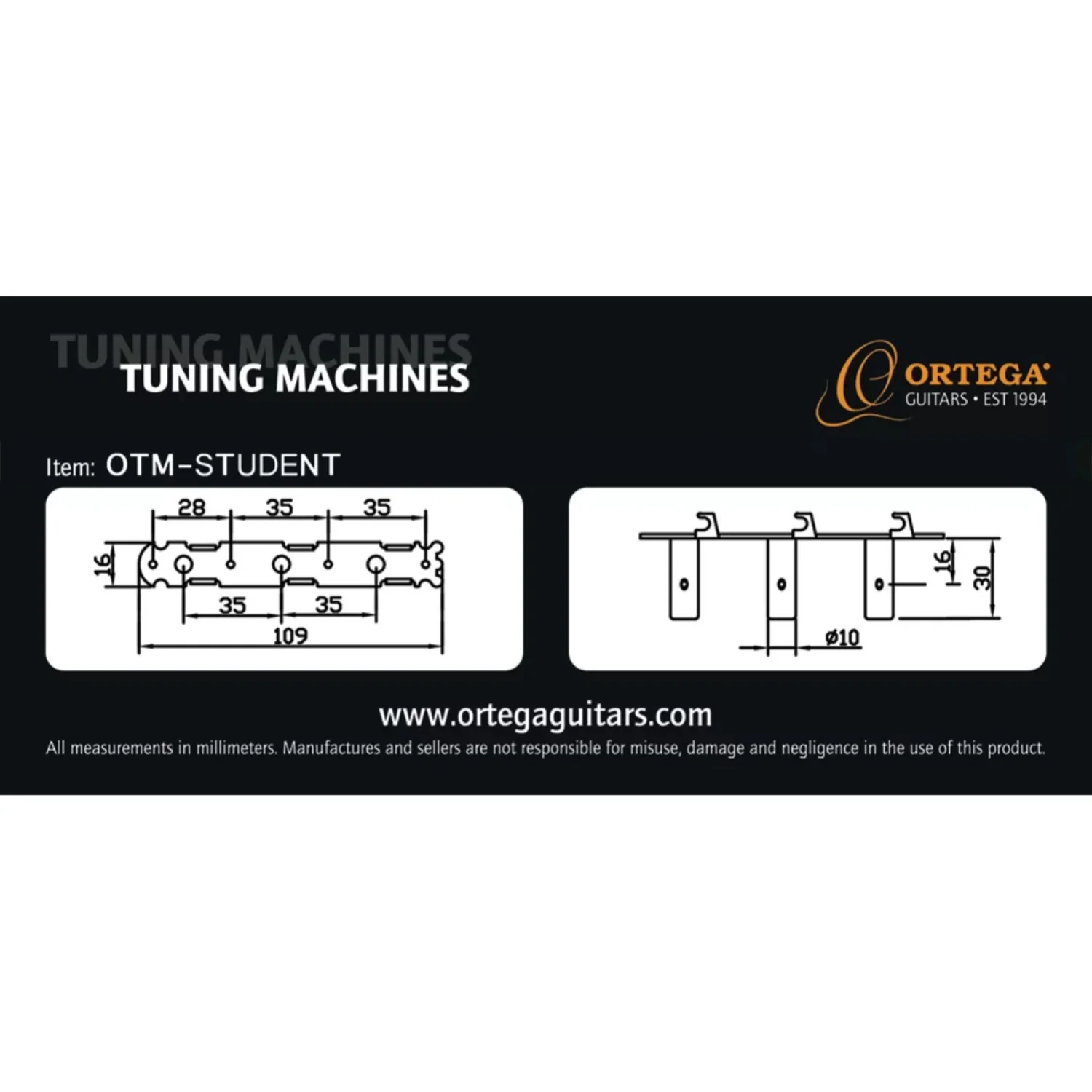 Ortega OTM-STUDENT Student Series Guitar Tuning Machine - Image 2