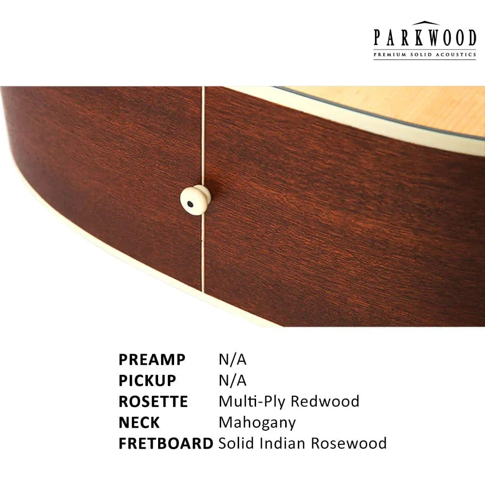Parkwood GA980ADK GA Series Grand Auditorium Cutaway Electro Acoustic Guitar with Case - Image 9