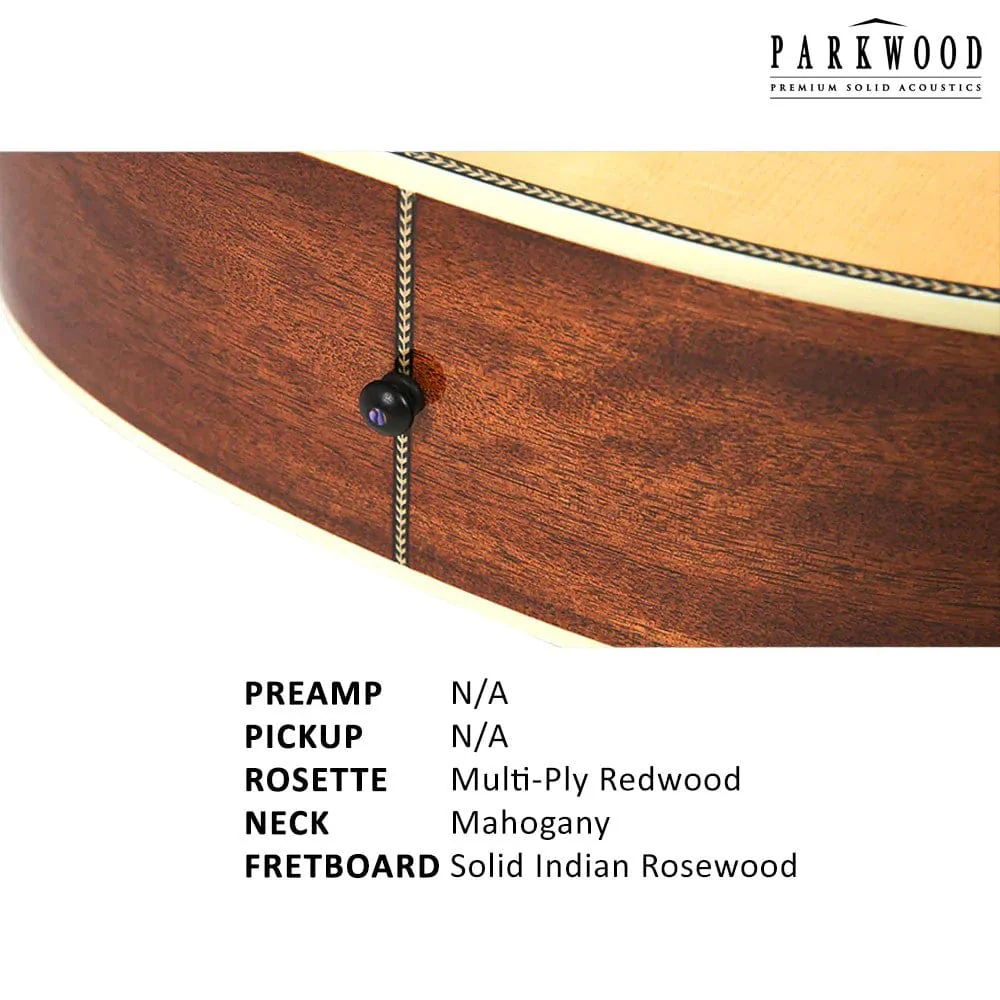 Parkwood P630 Concert Acoustic Guitar with Case - Image 5