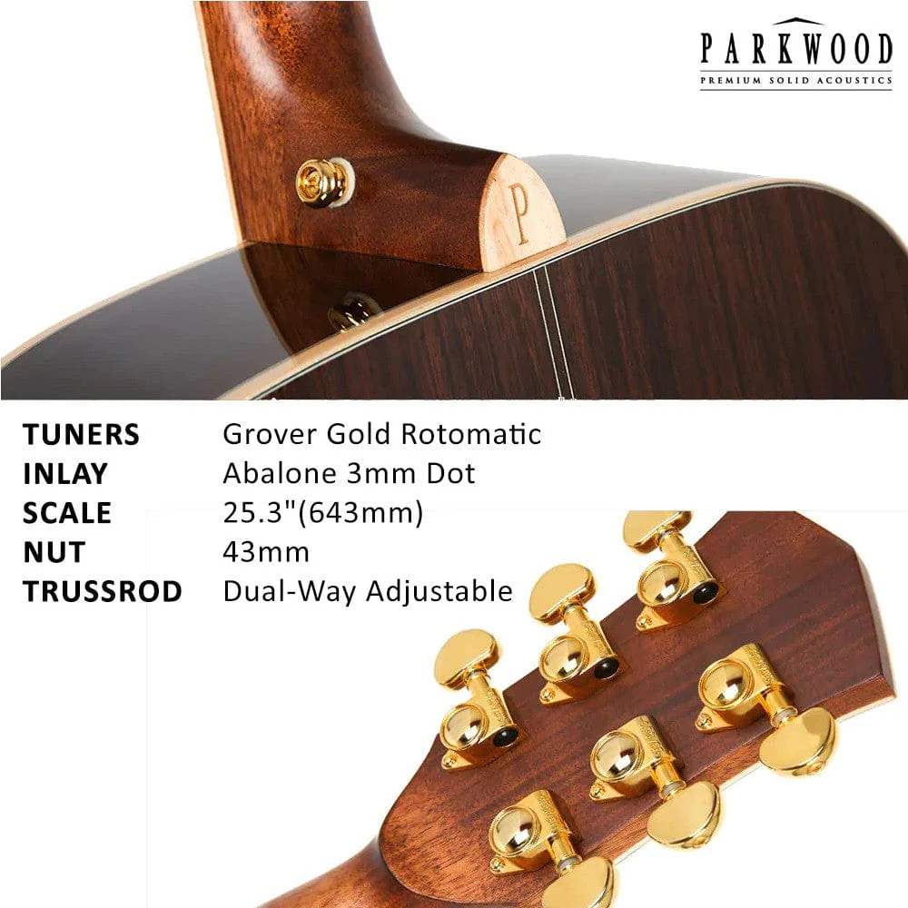 Parkwood P820ADK OM Orchestra Acoustic Guitar with Case - Image 5