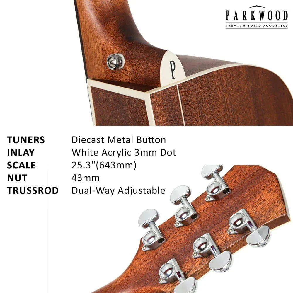 Parkwood S61 Dreadnought Acoustic Guitar with Gigbag - Image 3