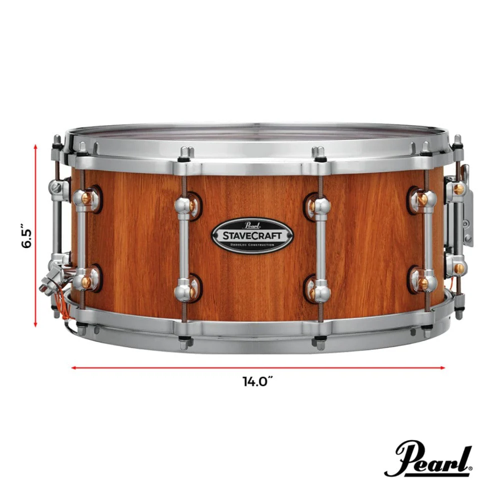 Pearl SCD1465MK 14" x 6.5" StaveCraft Makha Snare Drum - Image 8