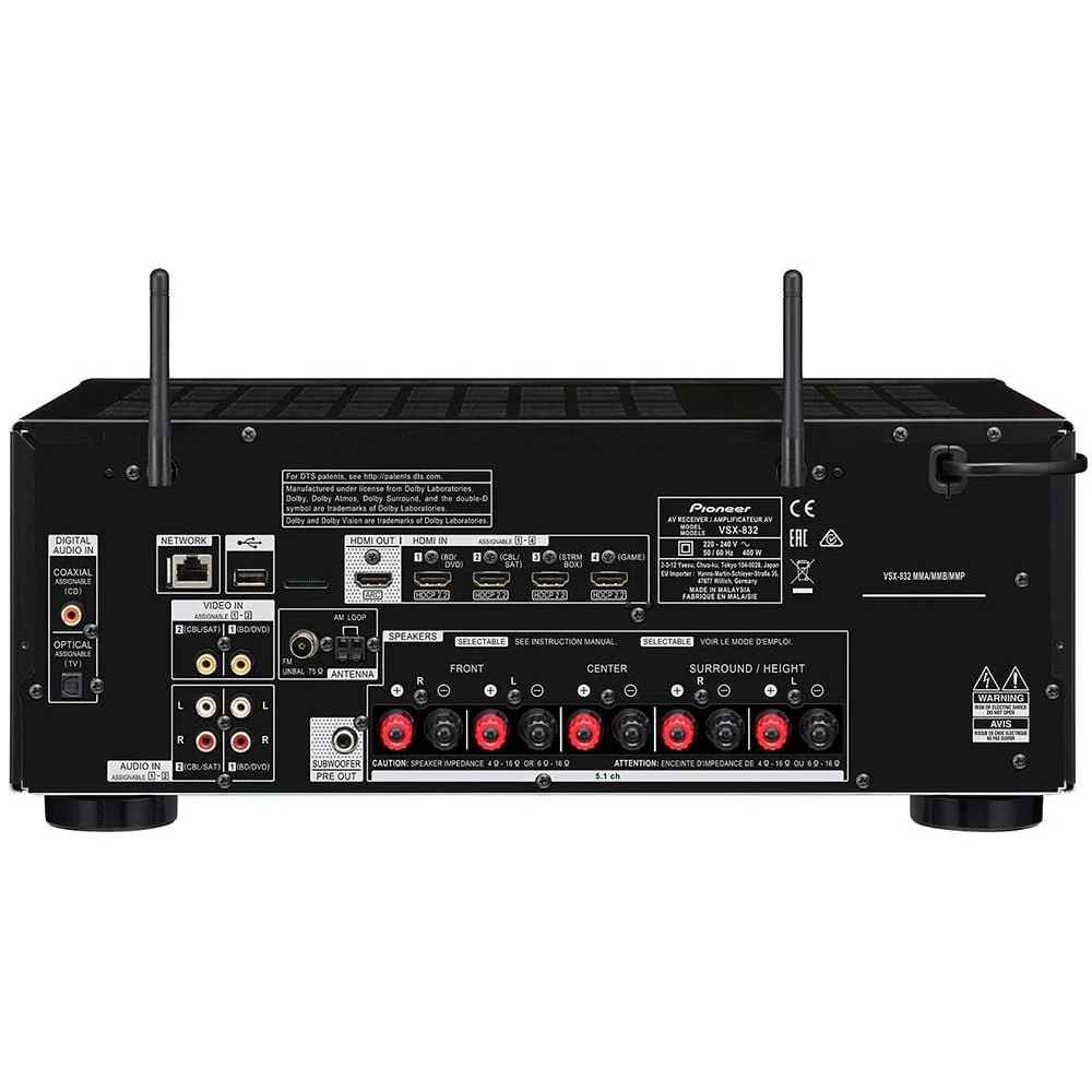 Pioneer VSX-832 5.1 Channel Network AV Receiver - Image 4