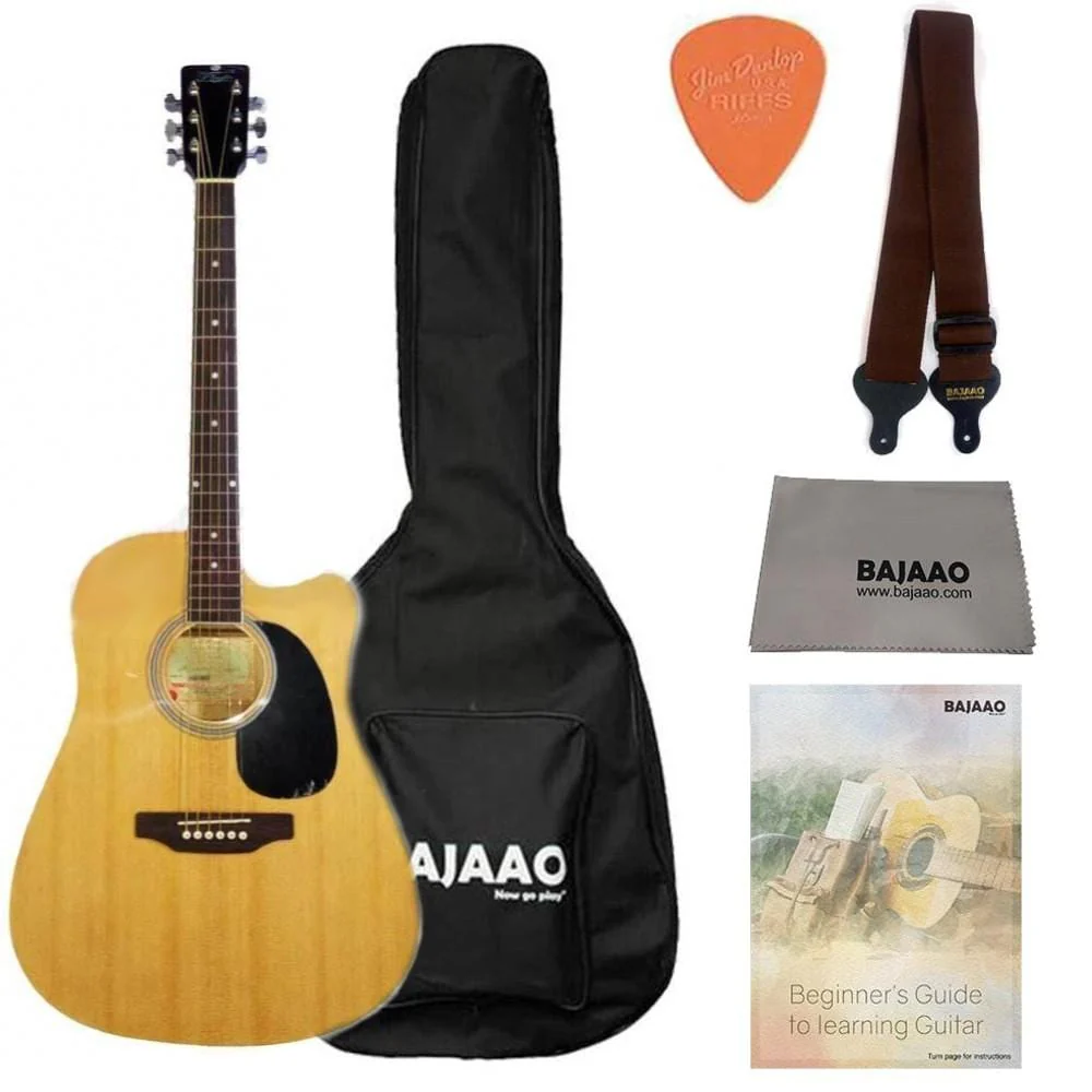Pluto HW41C-201P Jumbo Cutaway Electro Acoustic Guitar With Gigbag, Picks, Strap, Cloth & Ebook
