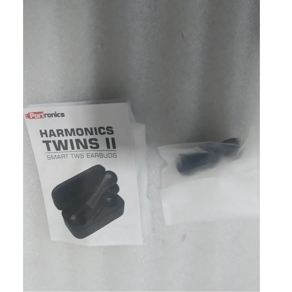 Portronics POR-1050 Harmonics Twins II True Wireless Stereo Bluetooth Earbuds- Black - Open Box B Stock - Image 4