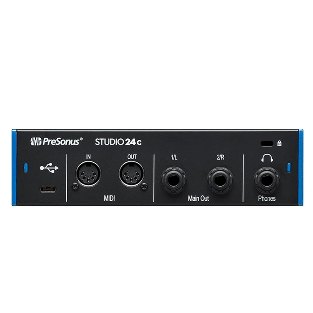 PreSonus Studio 24 c Portable High Definition Usb C Audio Interface With Polishing Cloth & Cables Bundle - Image 5