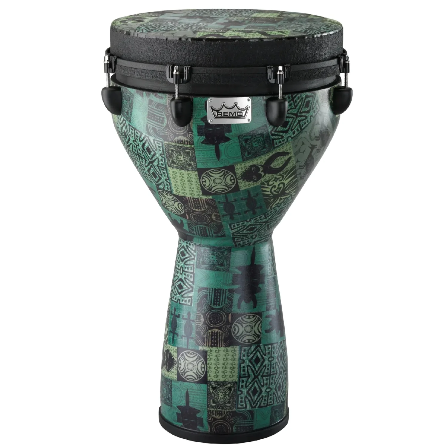 Remo Designer Series Key Tuned 14inch X 25inch Green Kinte Djembe DJ-0014-32