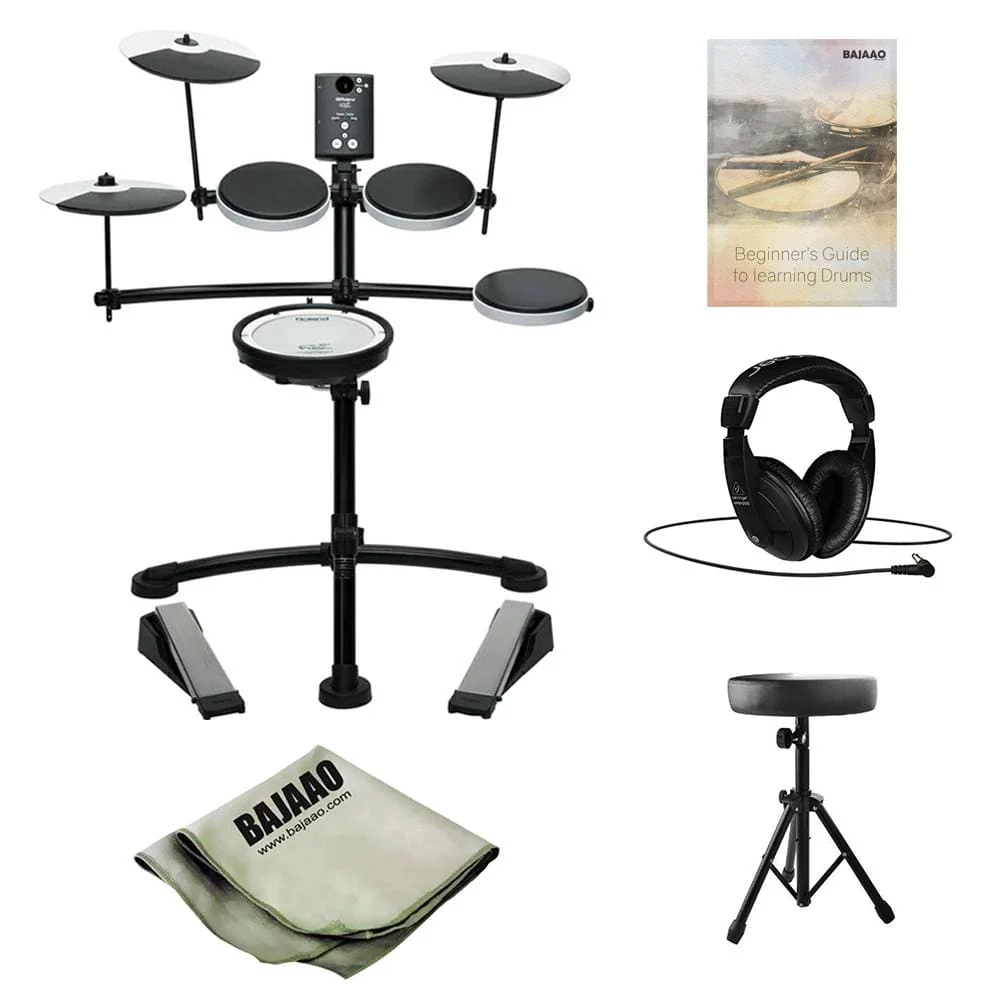 Roland TD-1KV V-Drums Electronic Drumkit With Drum Throne, Polishing Cloth & Ebook - Image 2