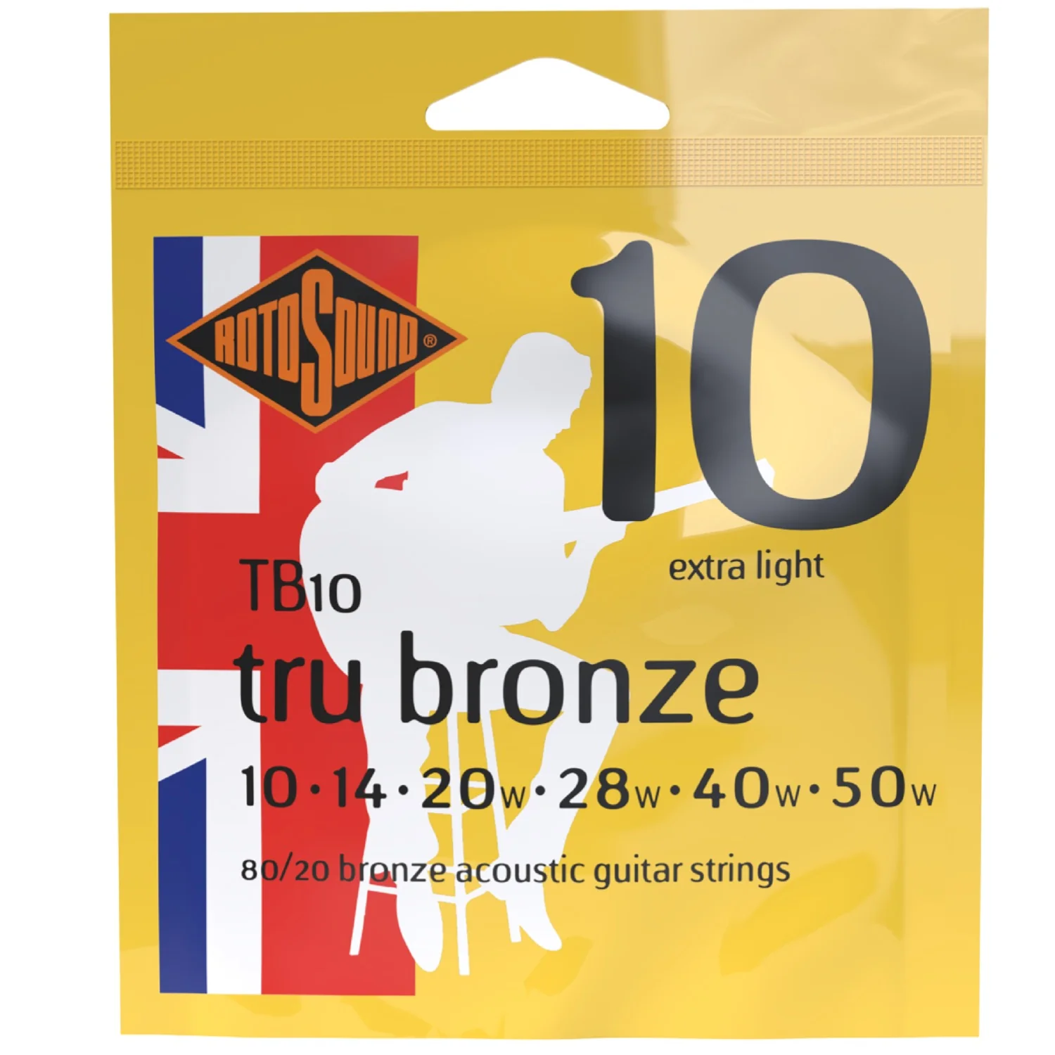 Rotosound Tru Bronze TB10 Brass Alloy Acoustic Guitar Strings - 10-50