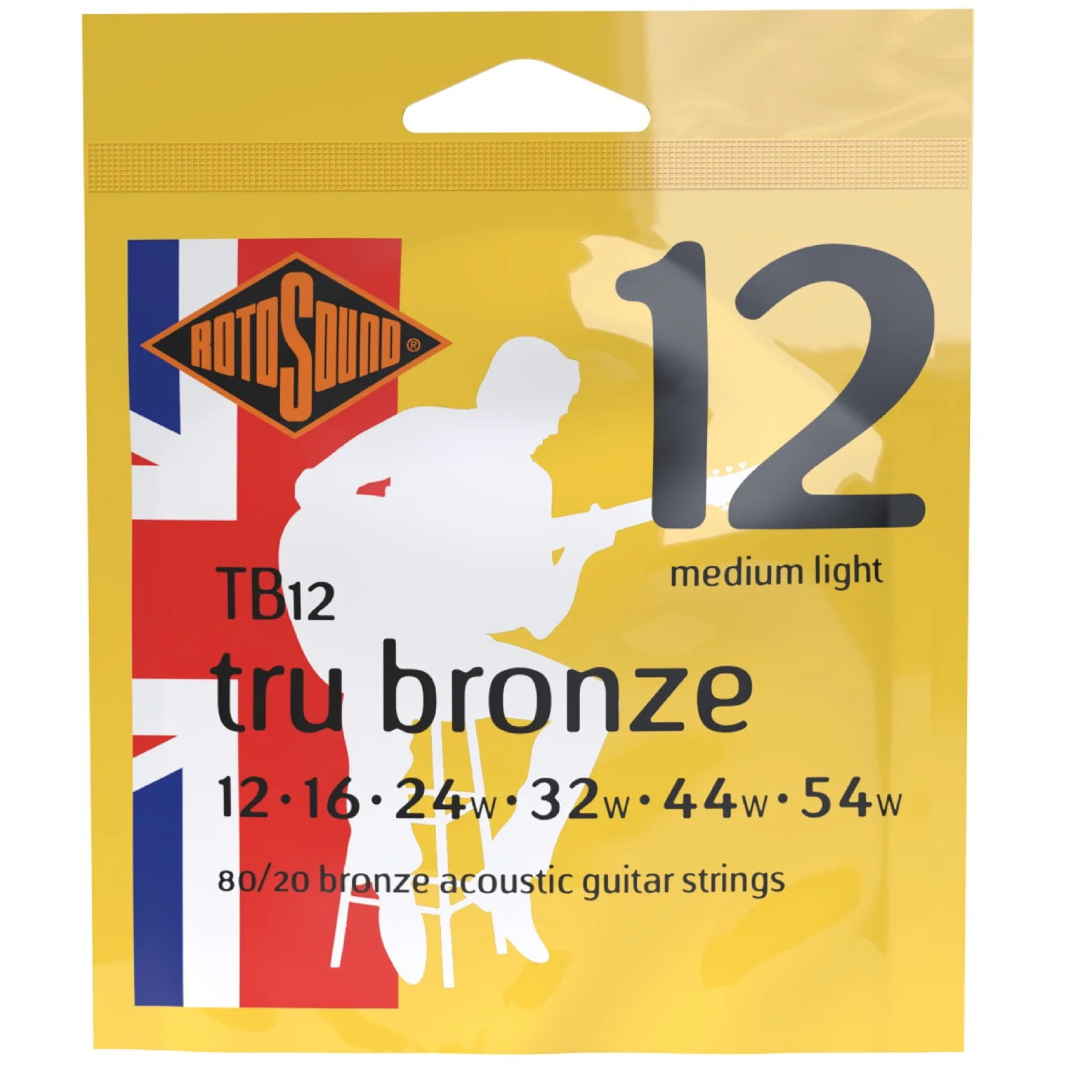 Rotosound Tru Bronze TB12 Brass Alloy Acoustic Guitar Strings - 12-54