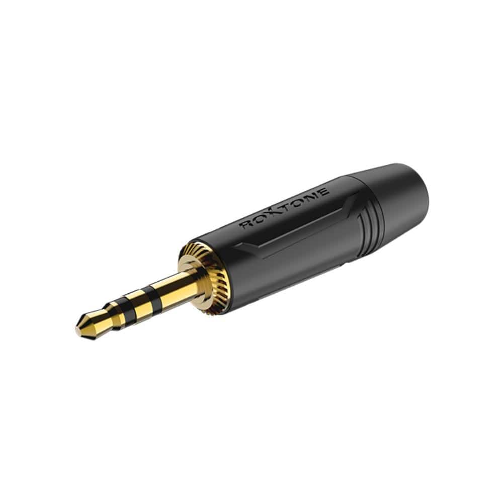 Roxtone RMJ3P-BG 3.5mm Stereo Plug Black Electrophoretic Paint Shell Connector
