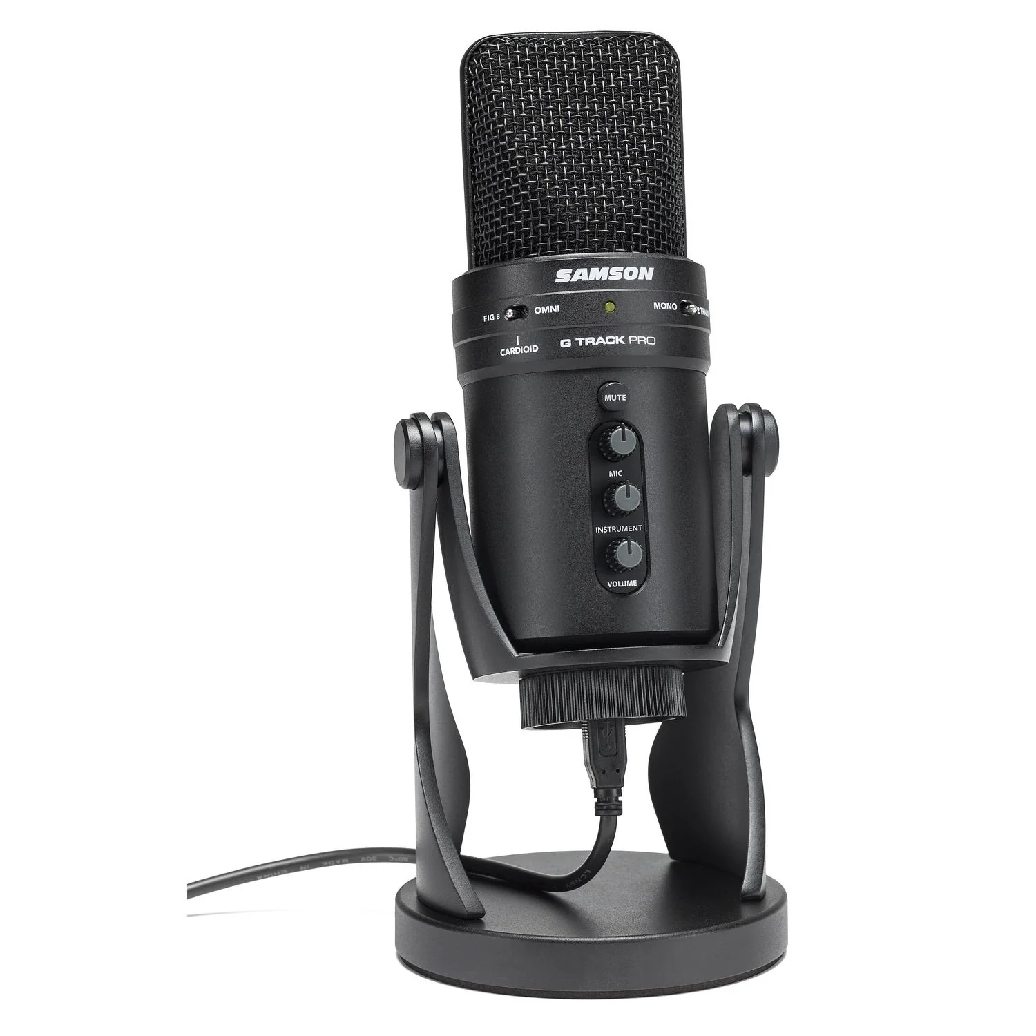 Samson G-Track Pro Professional USB Condenser Microphone with Audio Interface- Black - Image 4