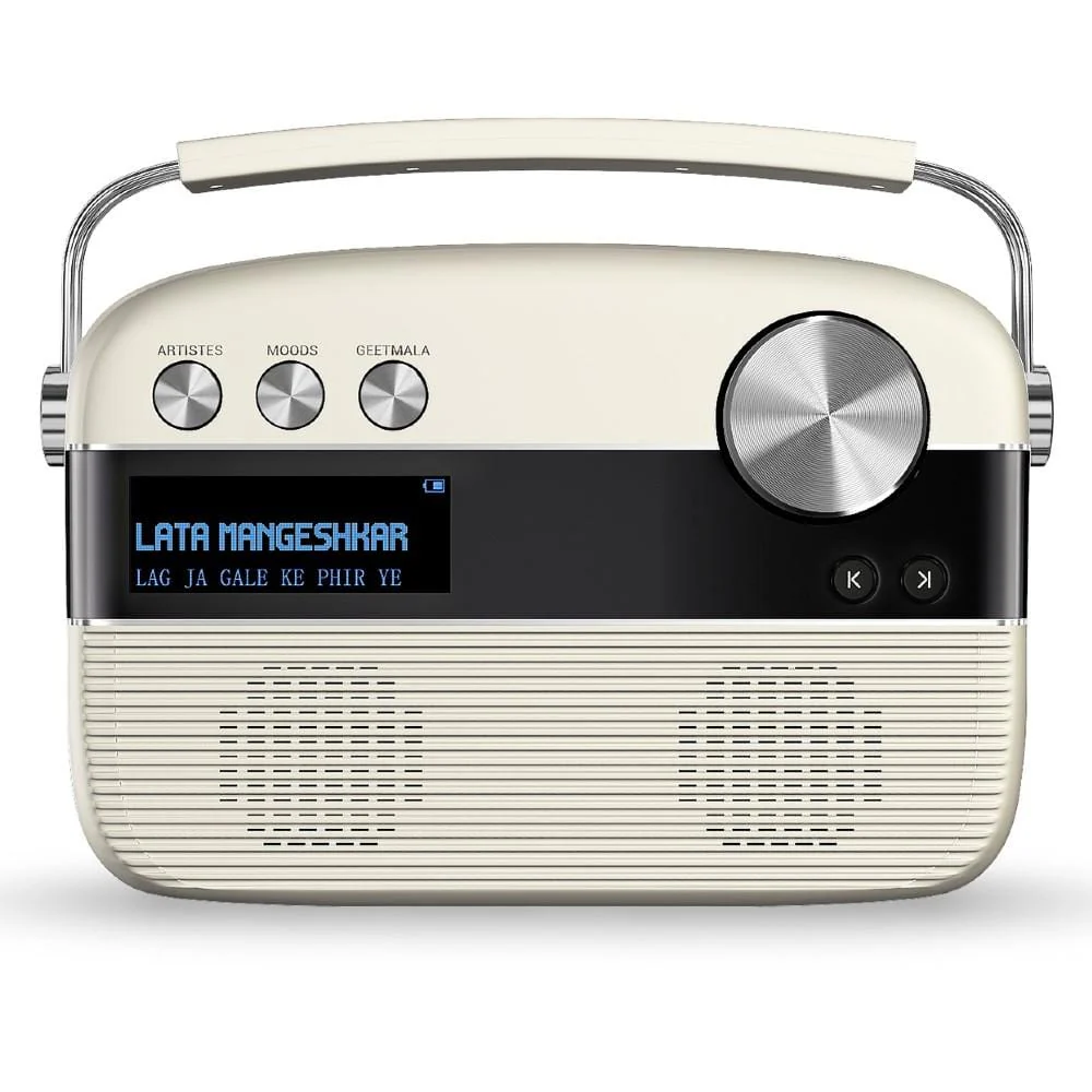 Saregama Carvaan Hindi Portable Digital Audio Player With 5000 Pre-Loaded Hindi Songs- Porcelain White