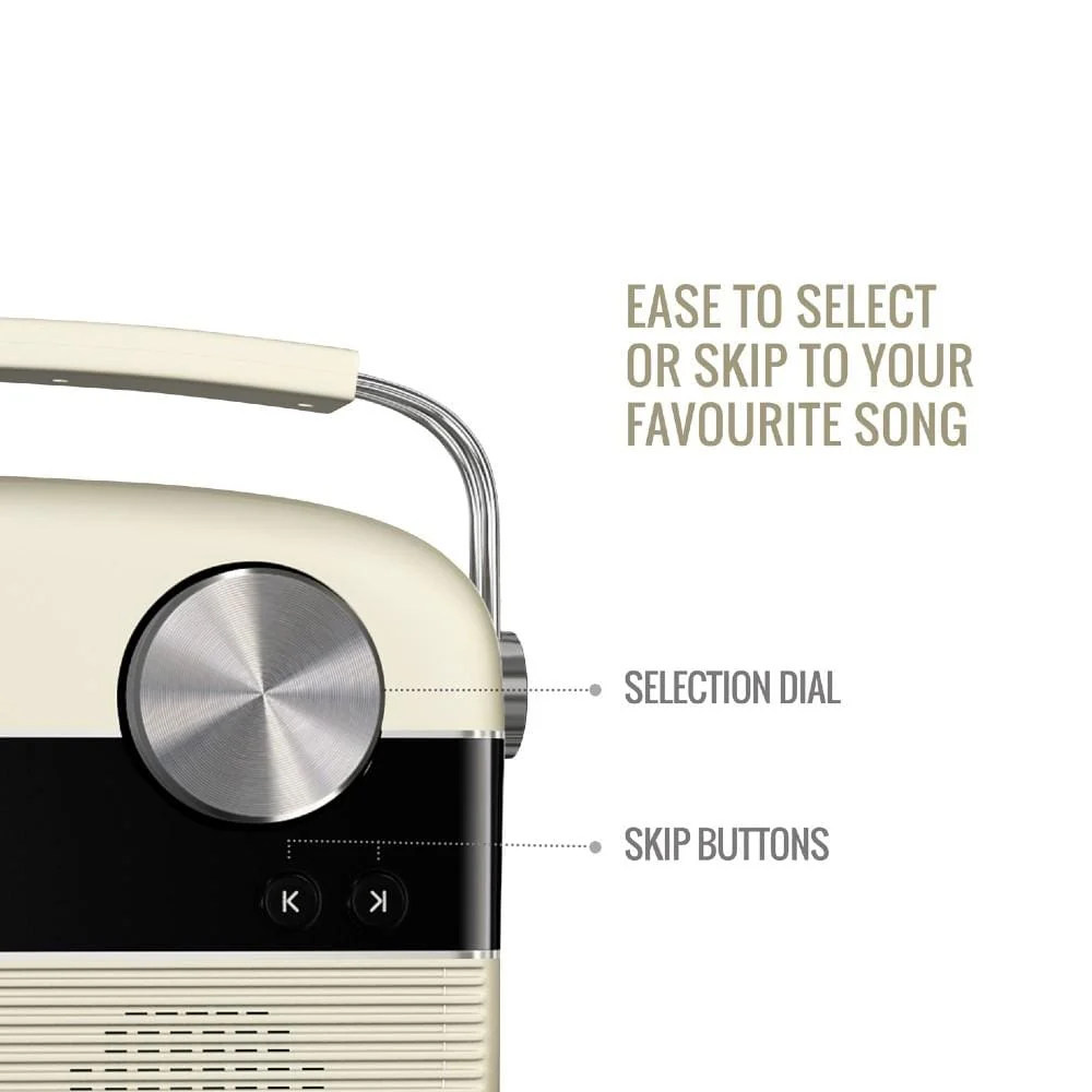 Saregama Carvaan Hindi Portable Digital Audio Player With 5000 Pre-Loaded Hindi Songs- Porcelain White - Image 7