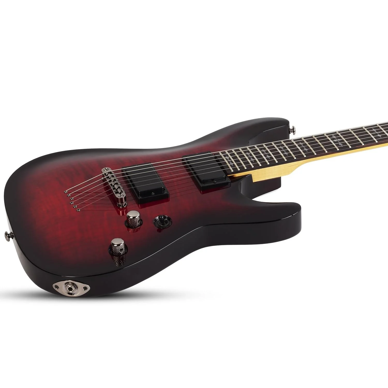 Schecter Demon 6 Flamed Maple Top 6-String Electric Guitar - Crimson Red Burst - Image 3