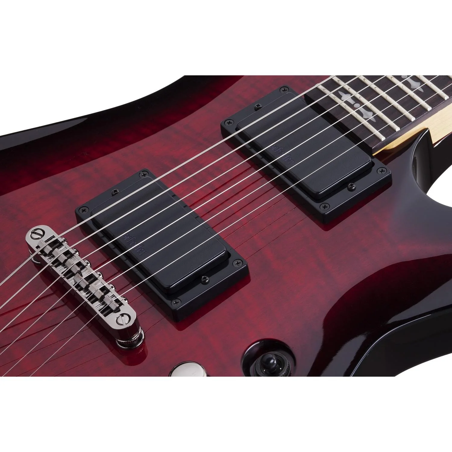Schecter Demon 6 Flamed Maple Top 6-String Electric Guitar - Crimson Red Burst - Image 4
