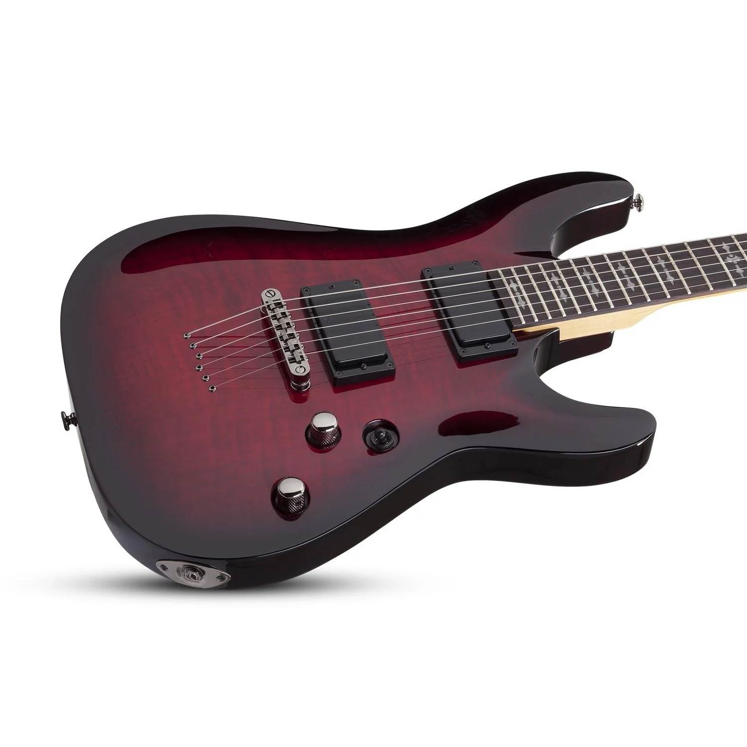 Schecter Demon 6 Flamed Maple Top 6-String Electric Guitar - Crimson Red Burst - Image 7