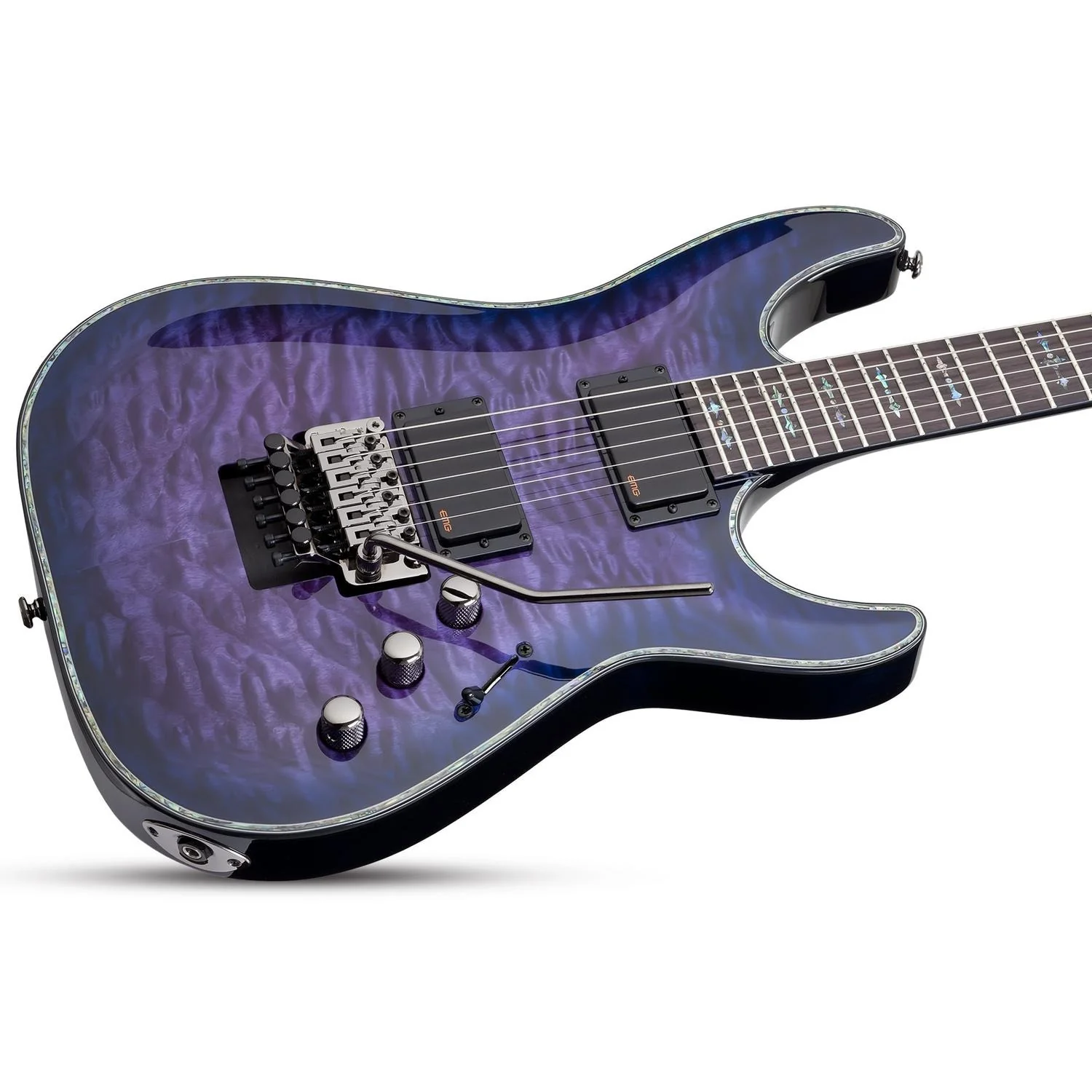Schecter Hellraiser C-1 FR Electric Guitar - Trans Purple Burst - Image 6